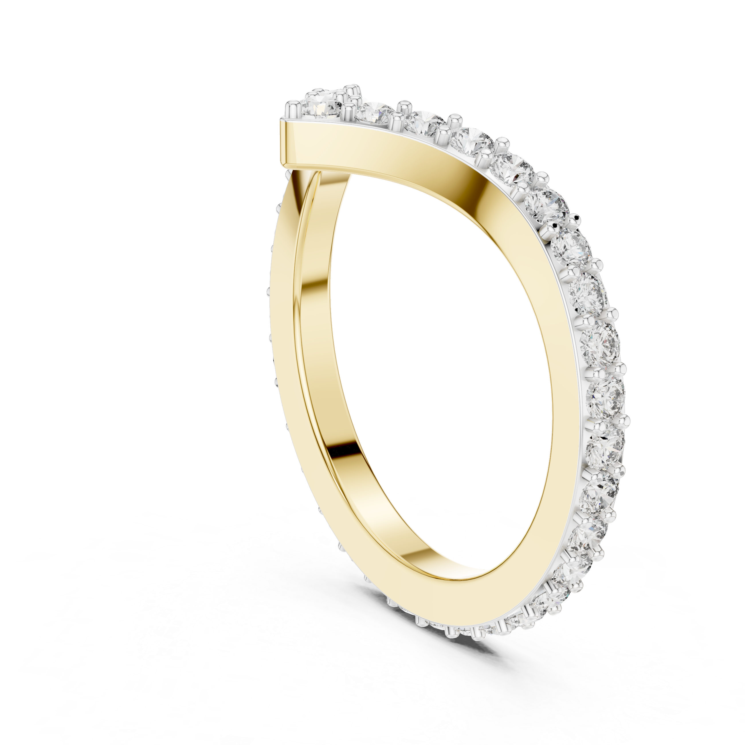 V-Shaped Pavé Diamond Ring