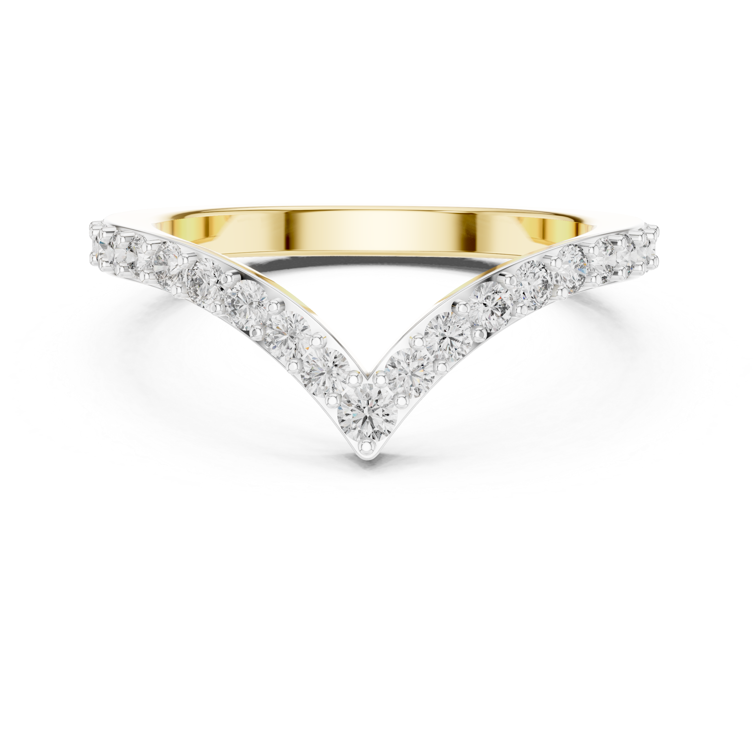 V-Shaped Pavé Diamond Ring