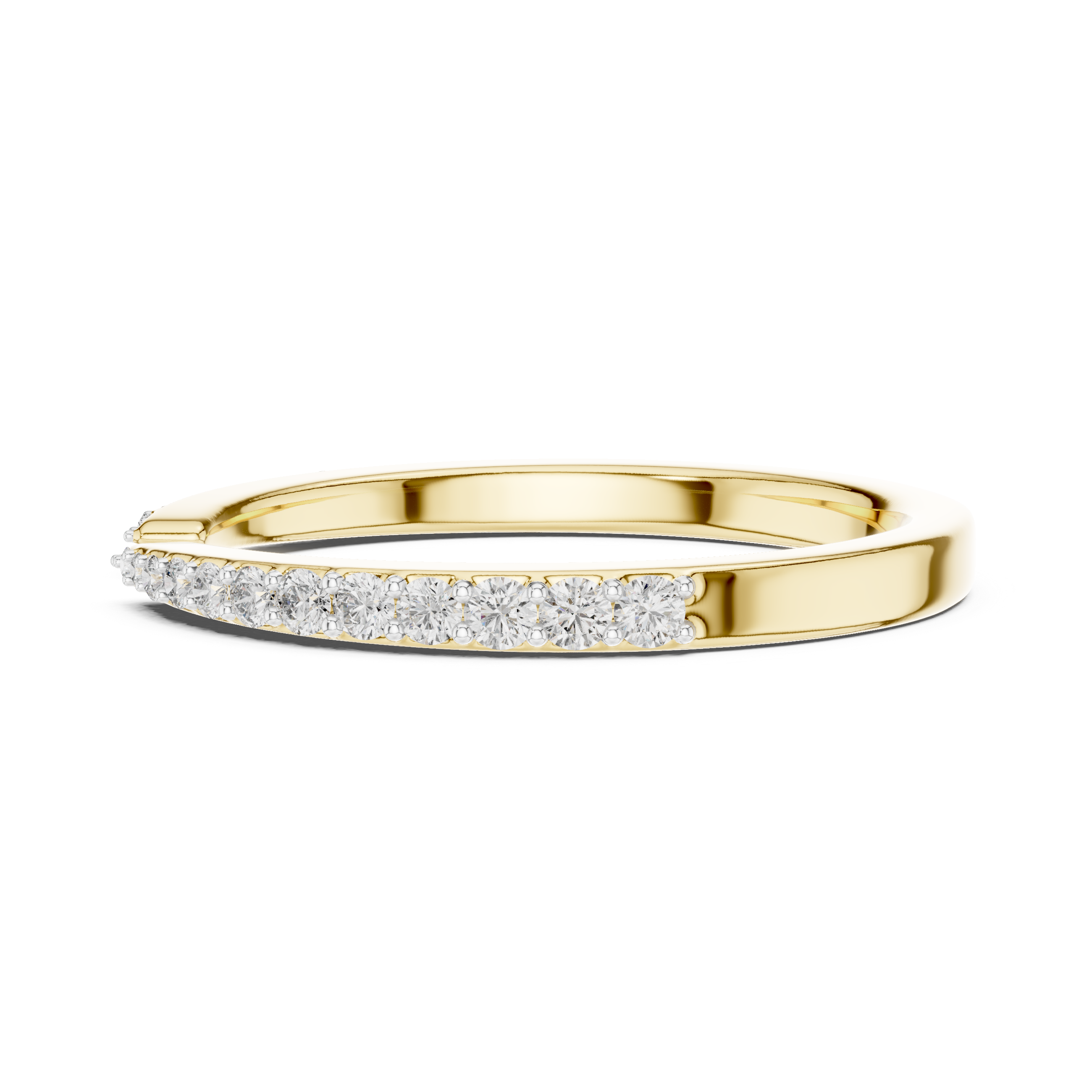 Open Band Diamond Ring with Pavé Ends