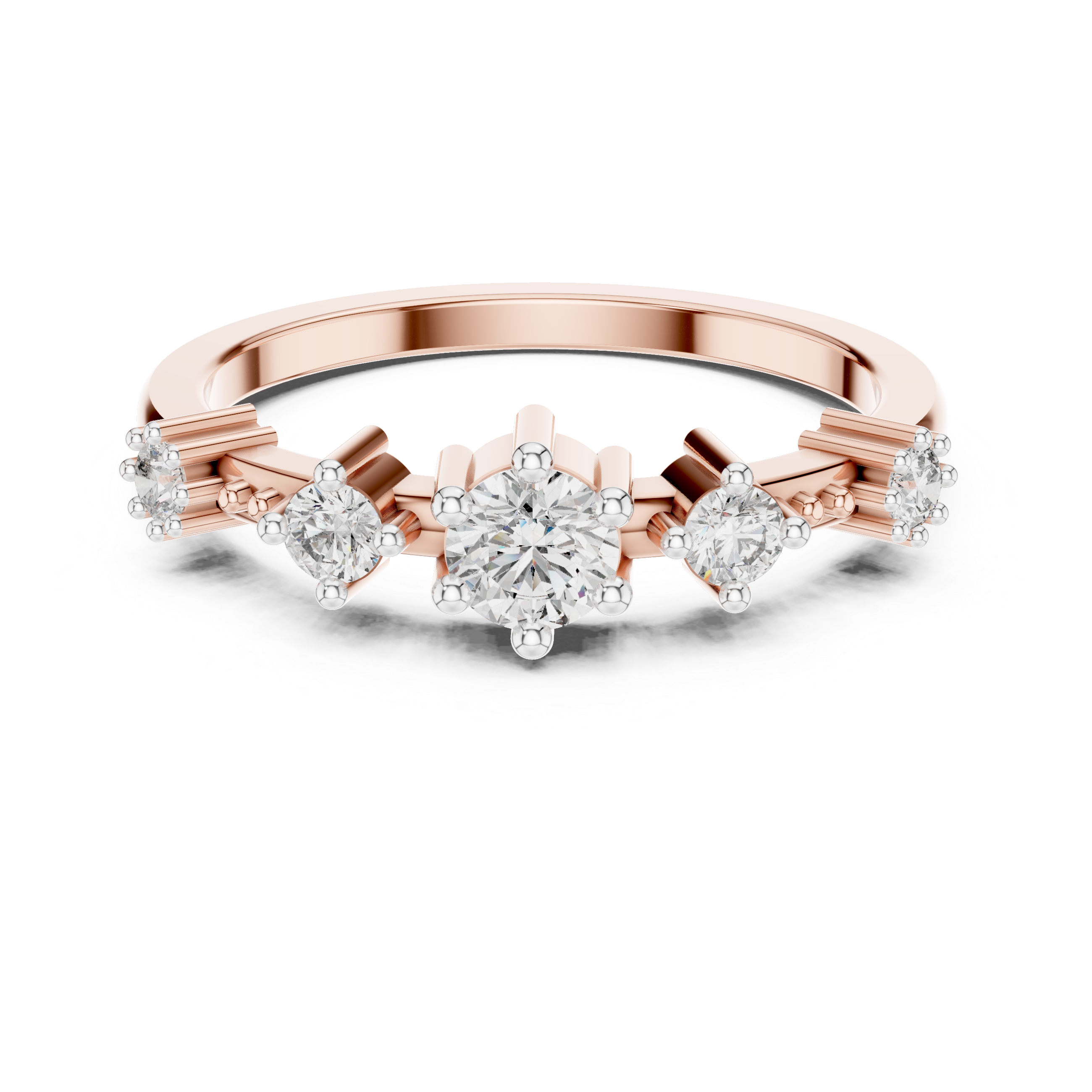 Five Stone Diamond Band Ring
