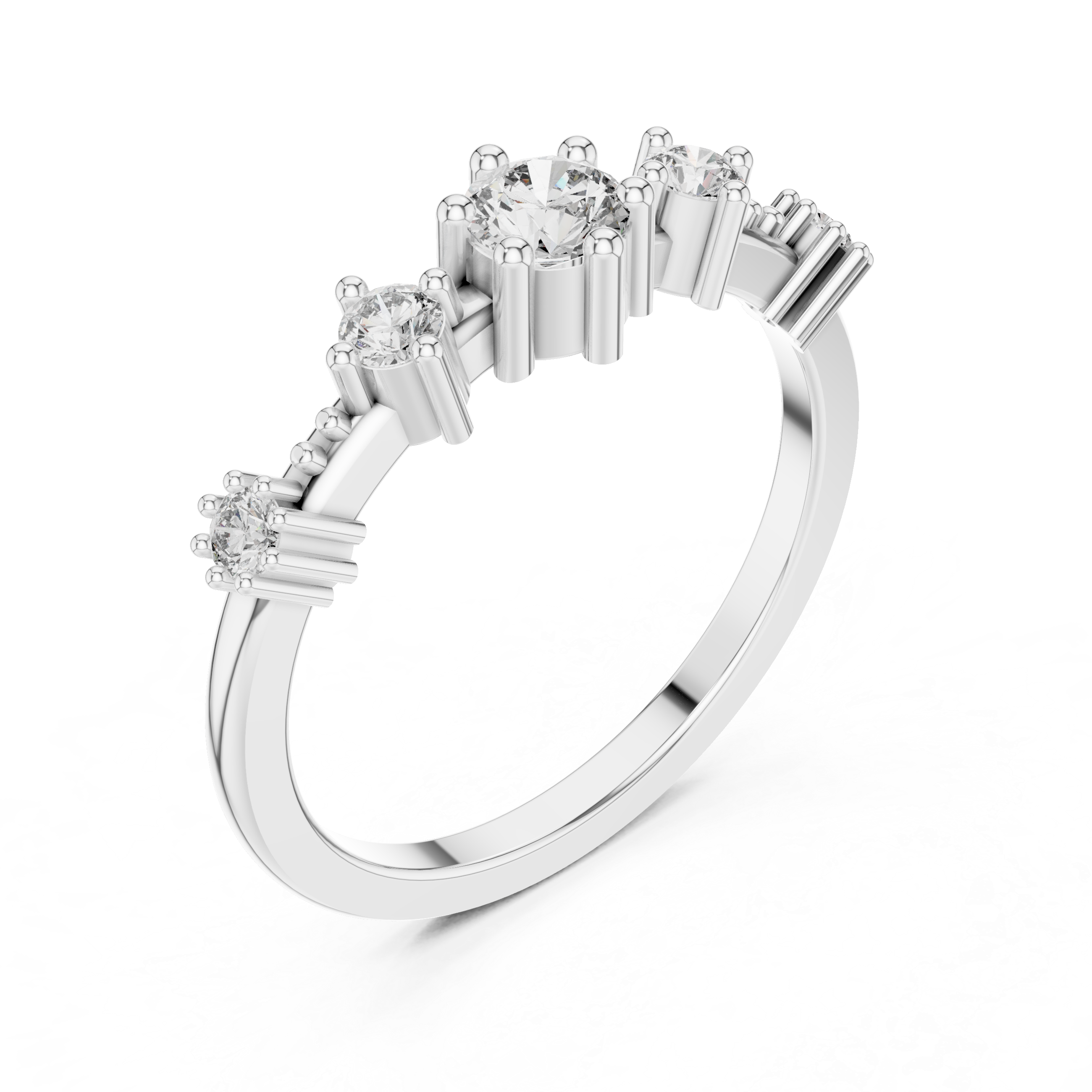 Five Stone Diamond Band Ring