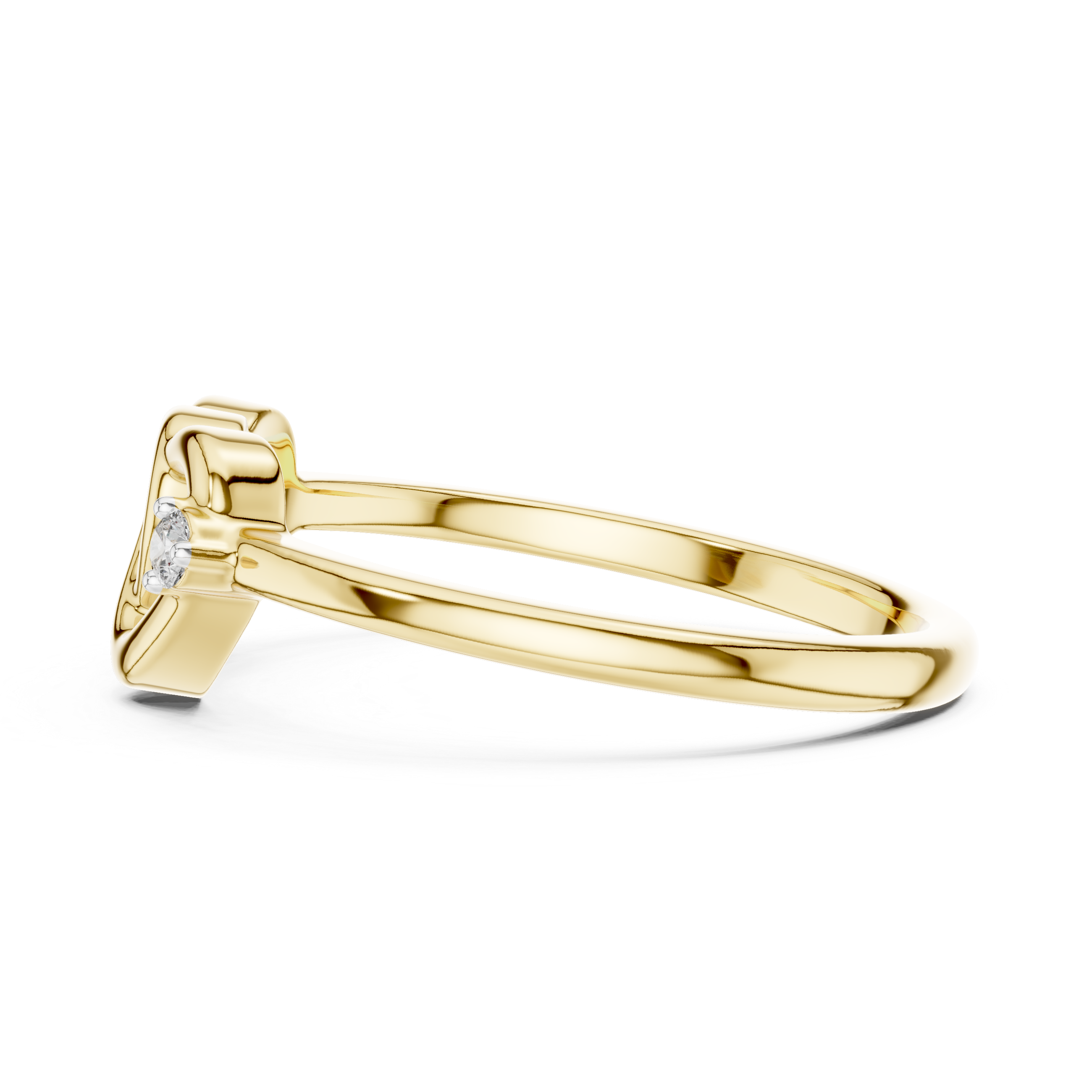 Double Heart Diamond Minimal Ring