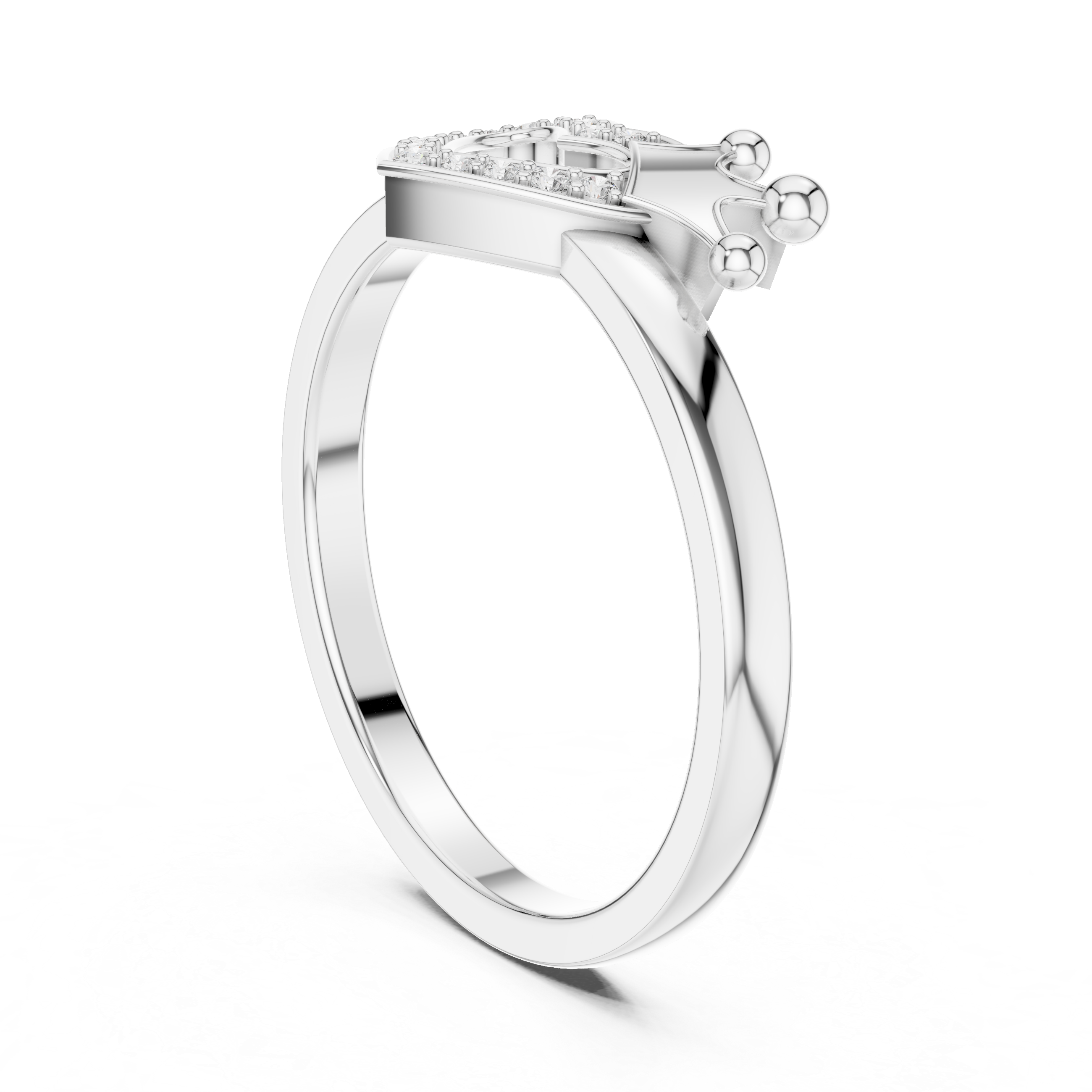 Heart & Crown Diamond Ring