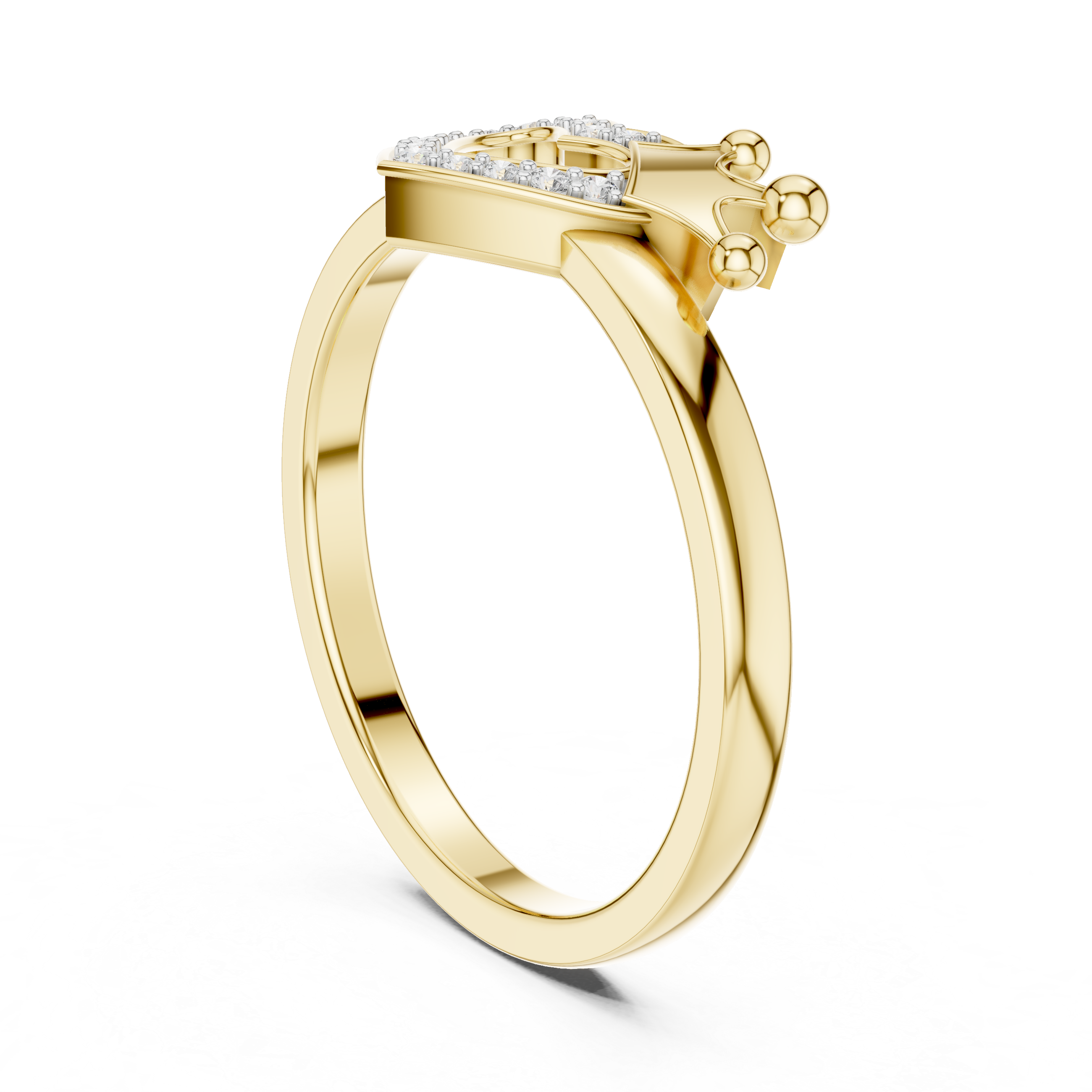 Heart & Crown Diamond Ring