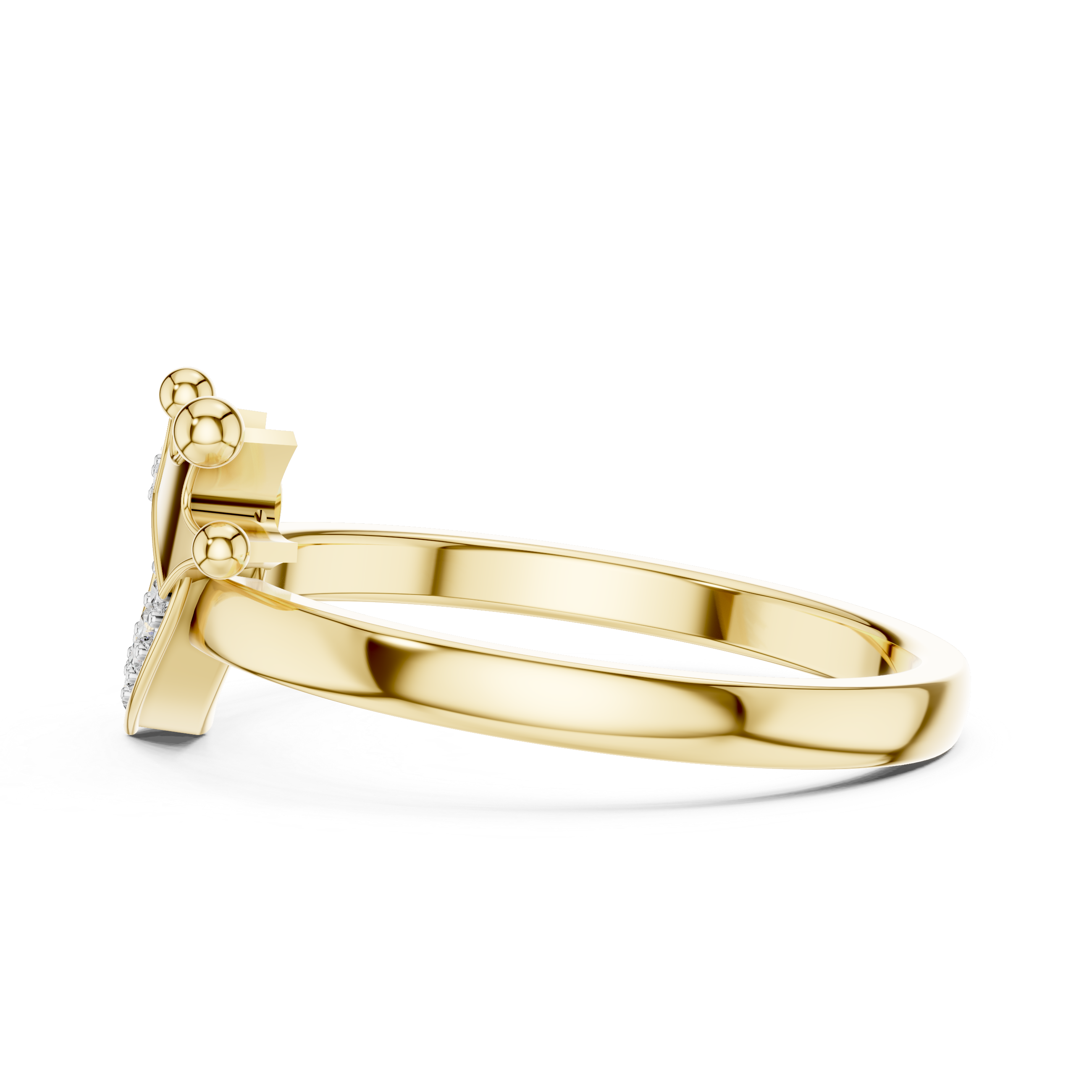 Heart & Crown Diamond Ring