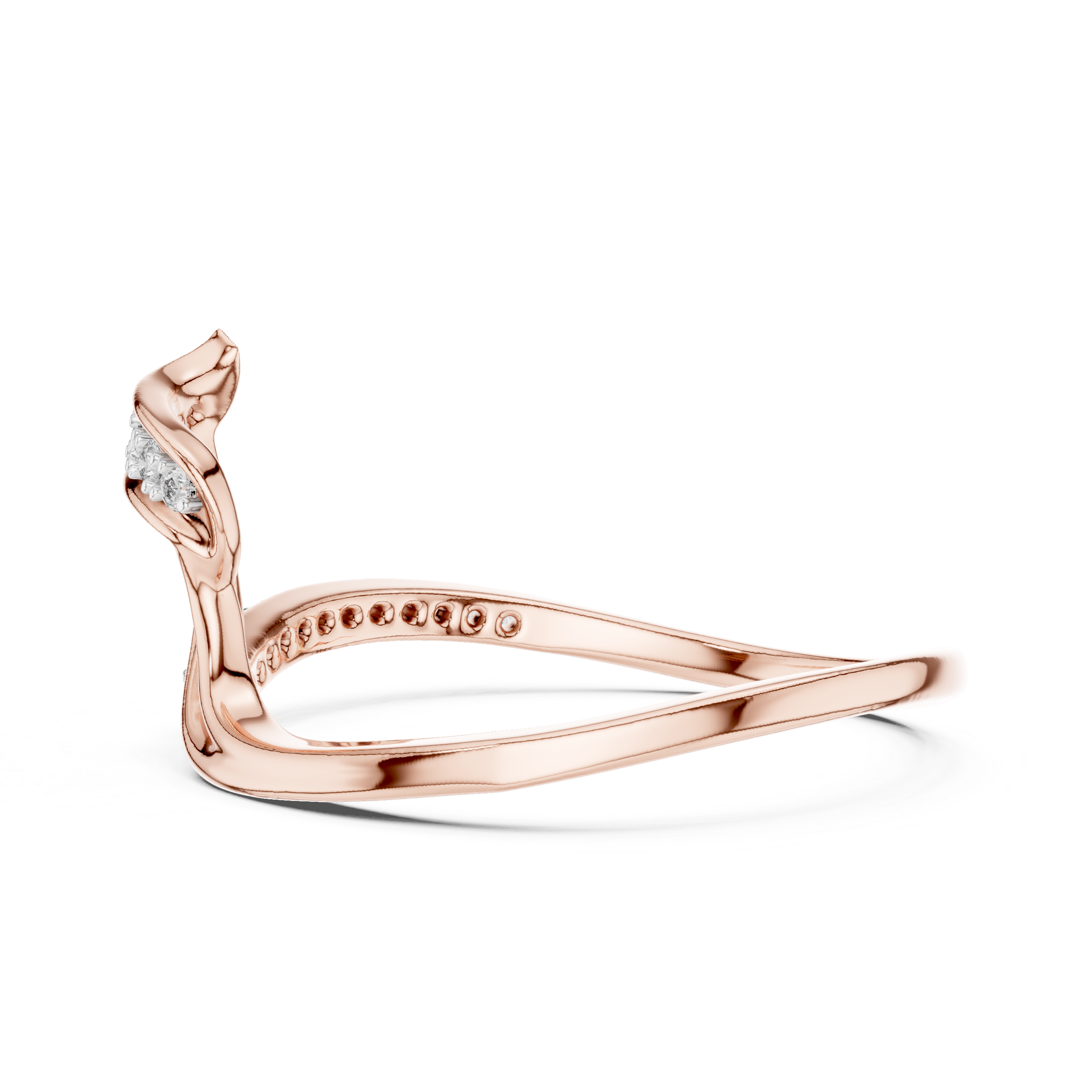 Modern Twist Diamond Ring – Open Wrap Pavé Design