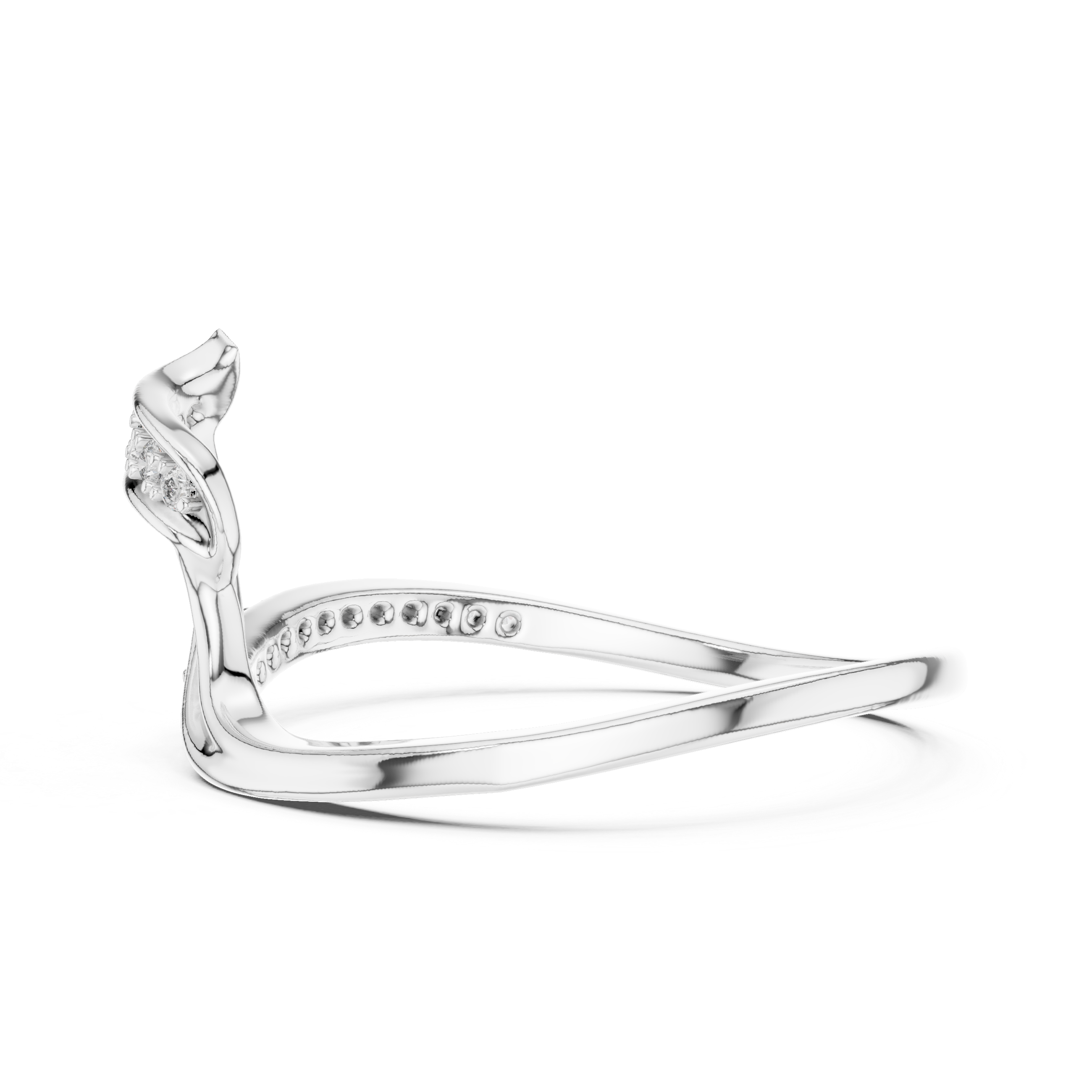 Modern Twist Diamond Ring – Open Wrap Pavé Design