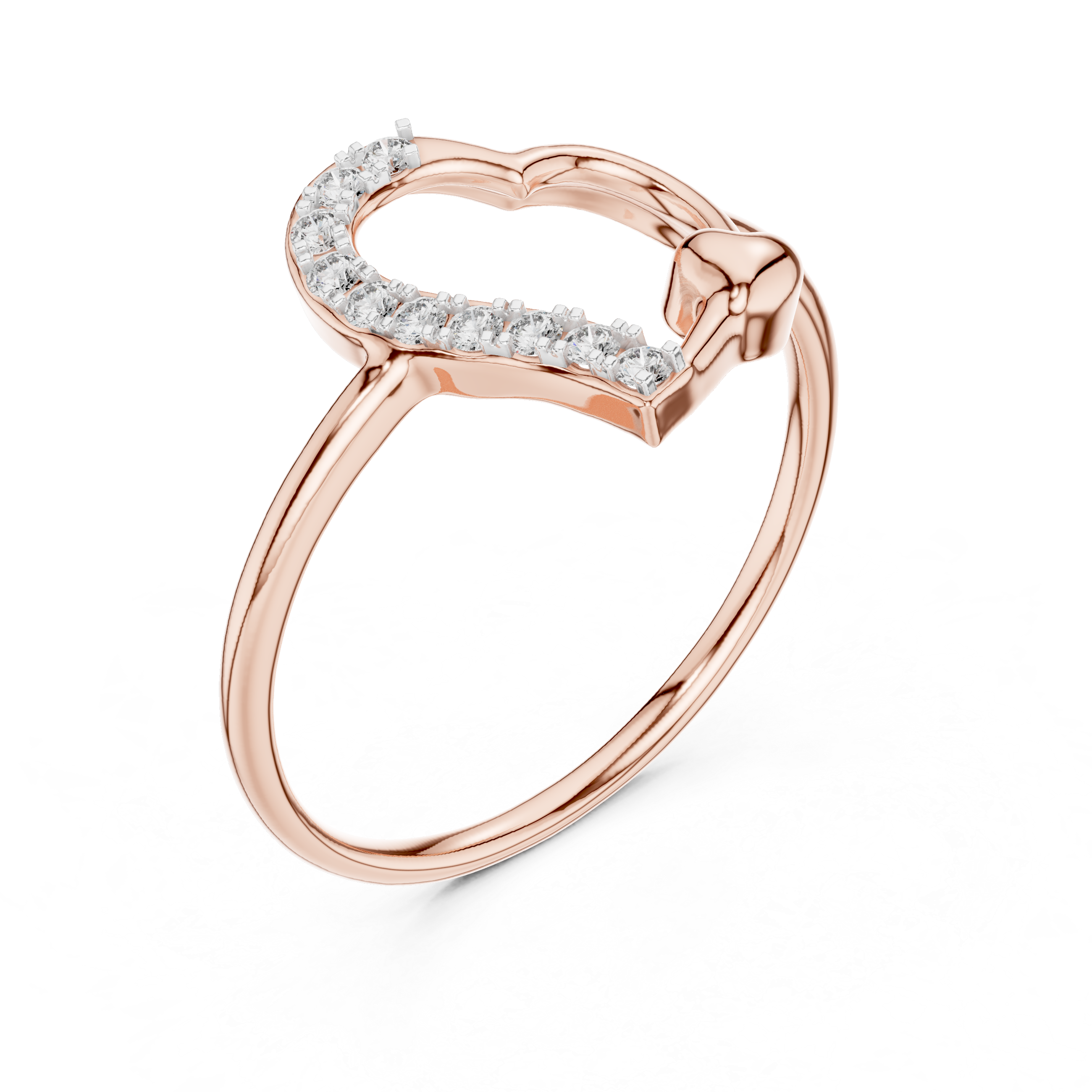 Diamond Open Heart Ring with Accent Detail