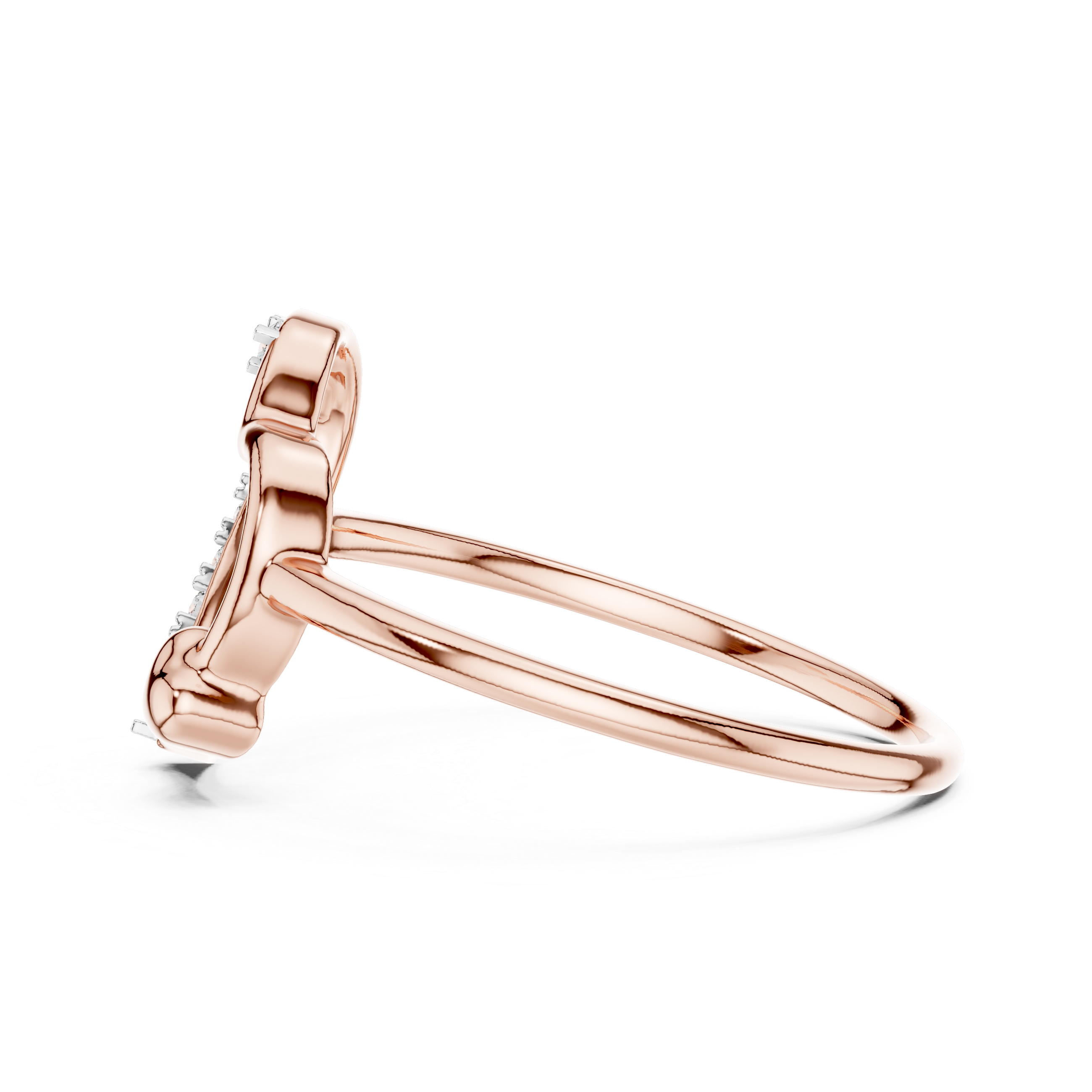 Diamond Open Heart Ring with Accent Detail