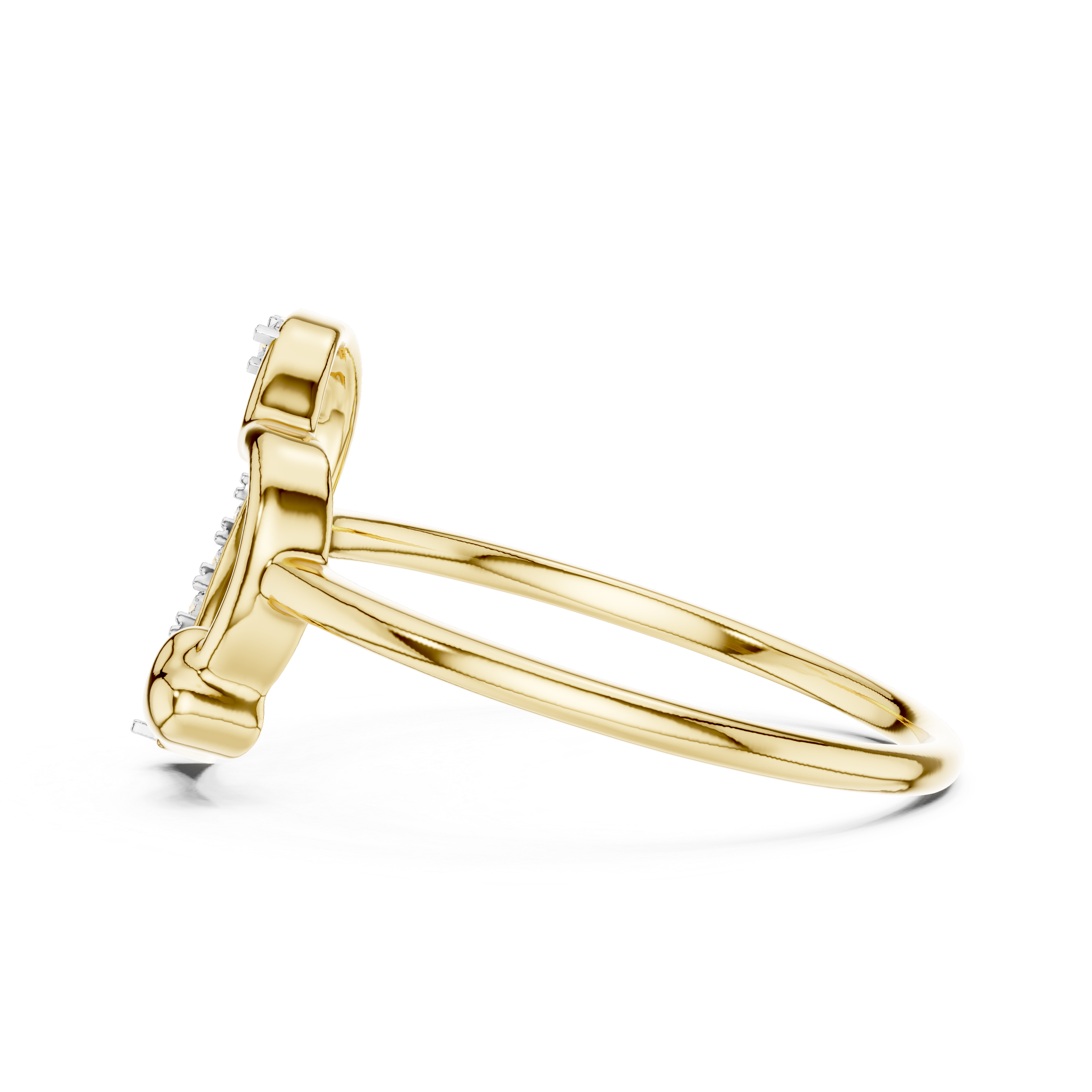 Diamond Open Heart Ring with Accent Detail