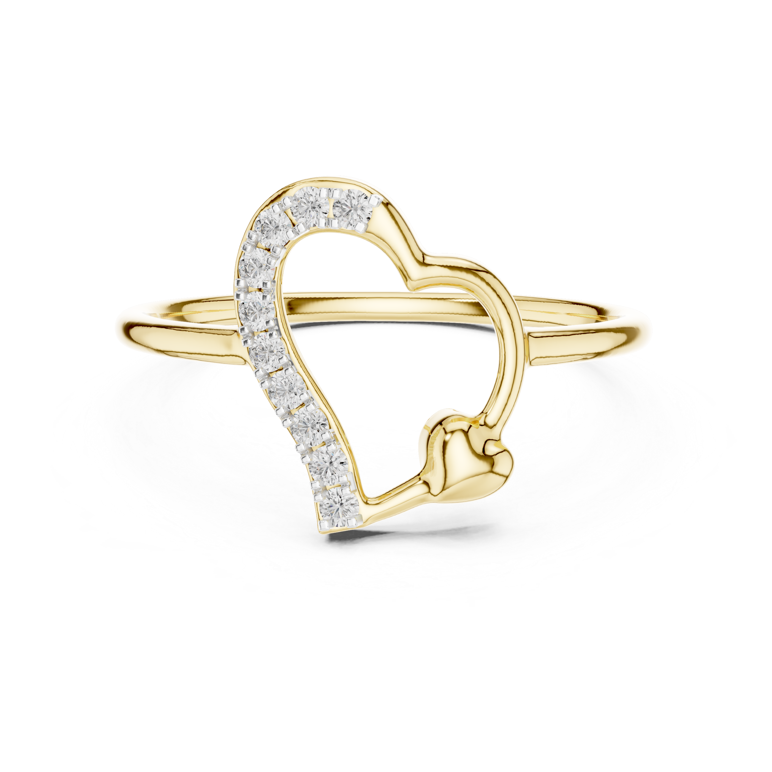 Diamond Open Heart Ring with Accent Detail