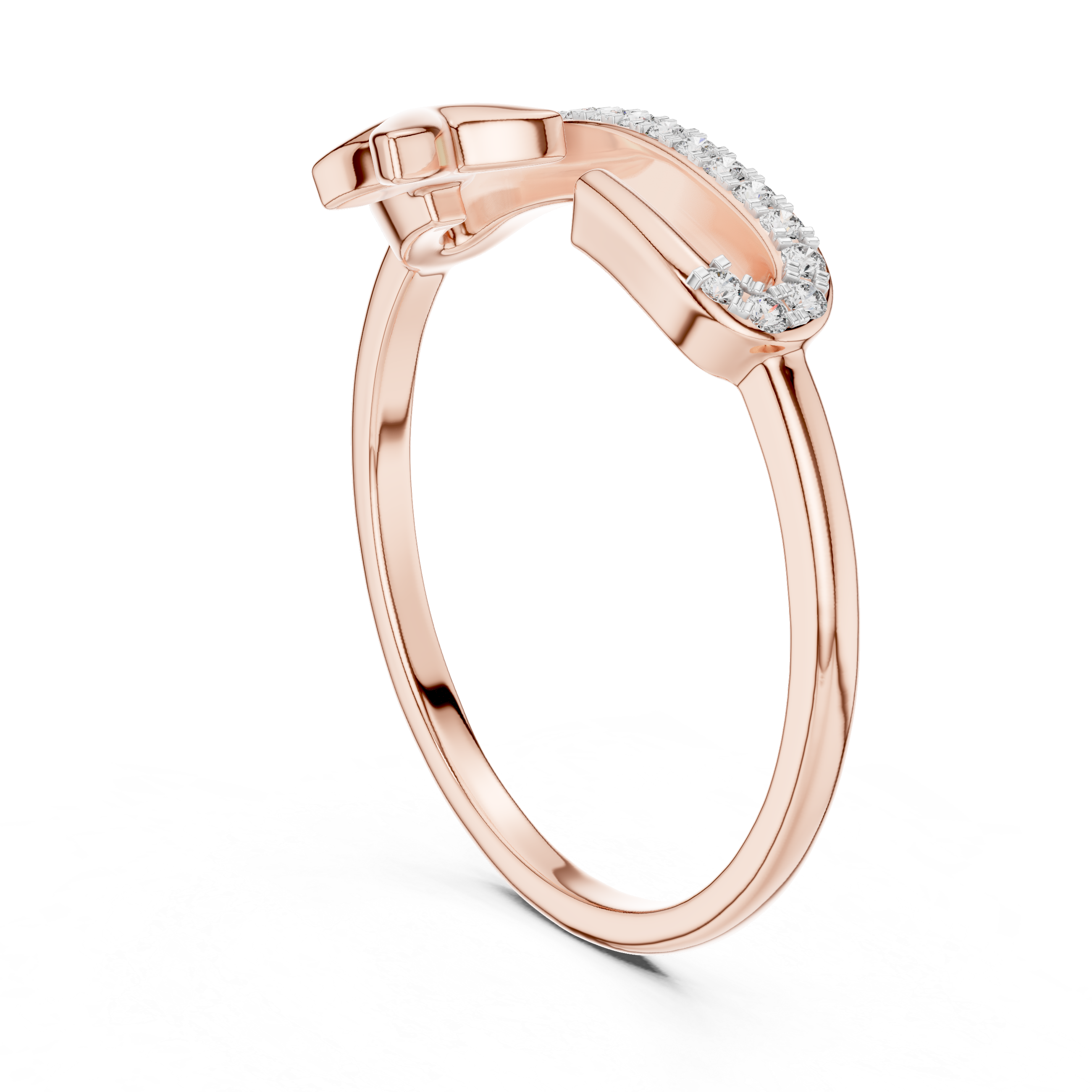 Diamond Starfish Open Band Ring