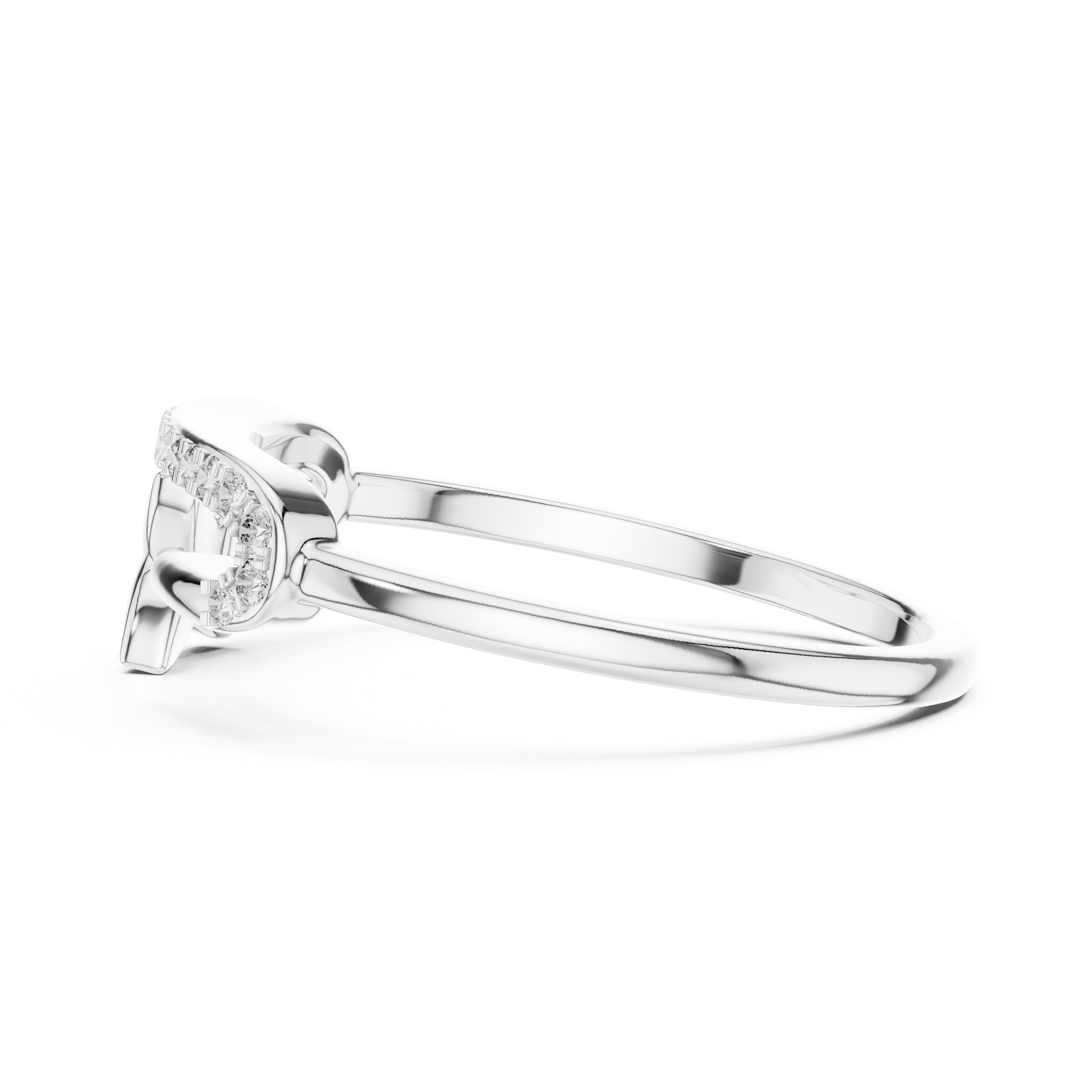 Diamond Starfish Open Band Ring