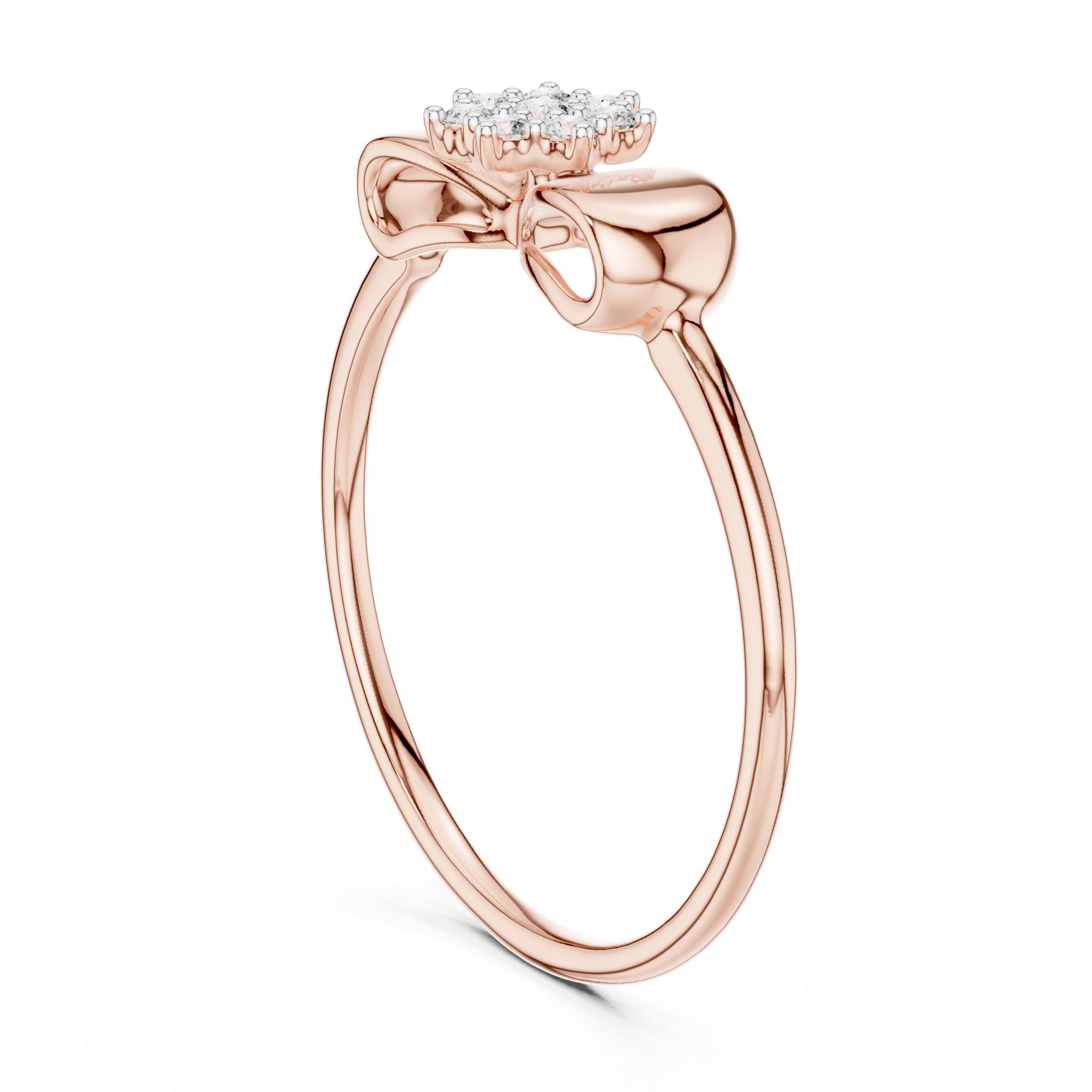 Diamond Bow Cluster Ring