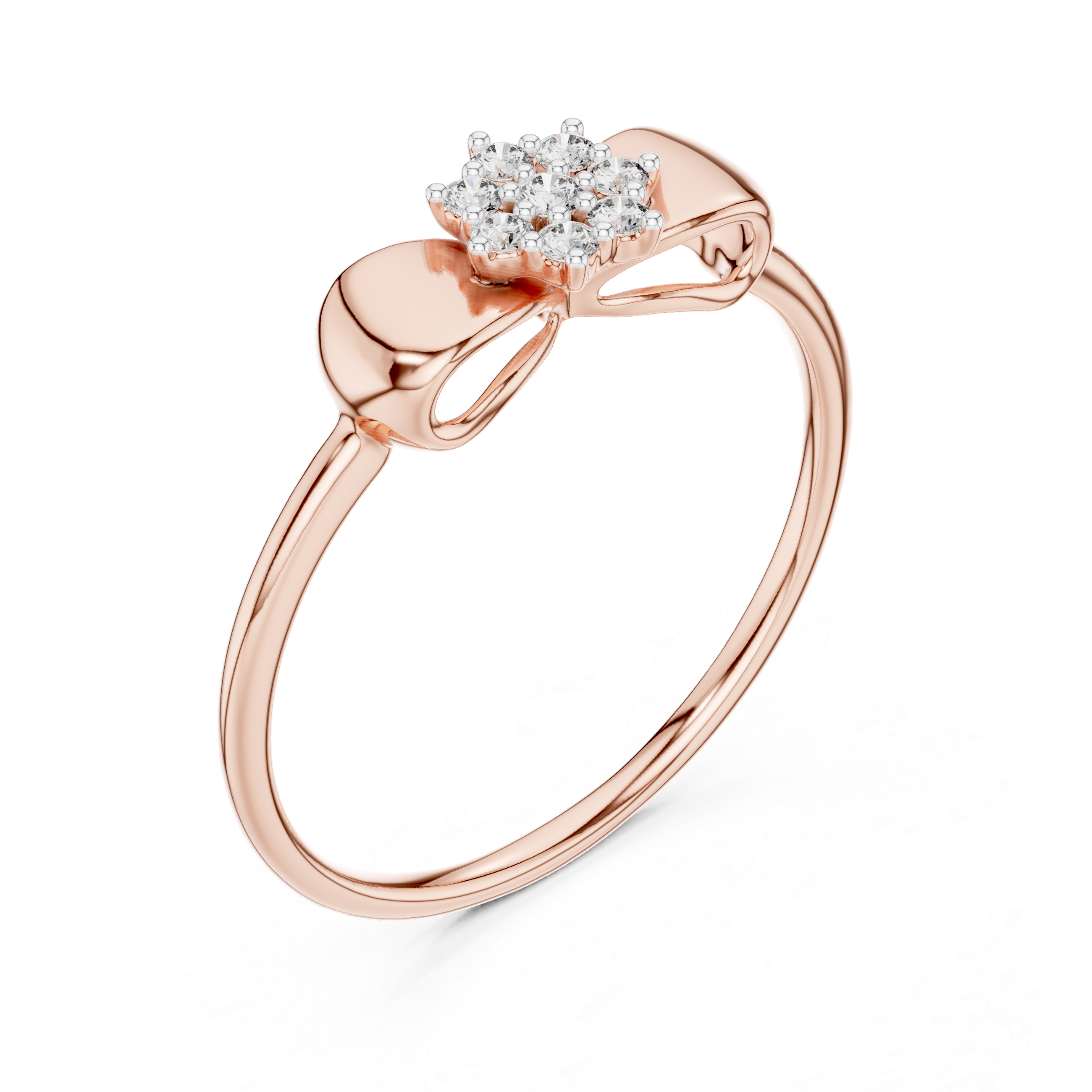 Diamond Bow Cluster Ring