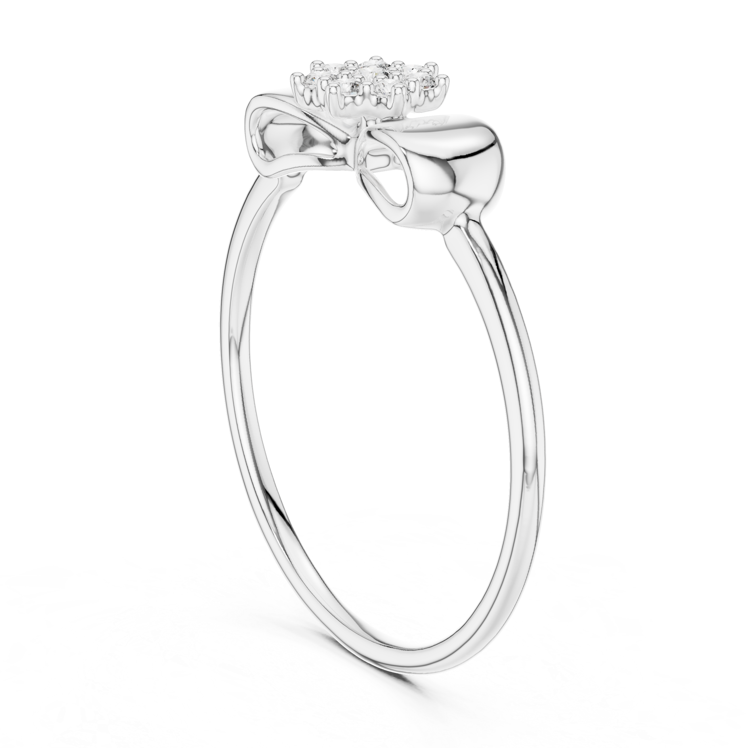Diamond Bow Cluster Ring