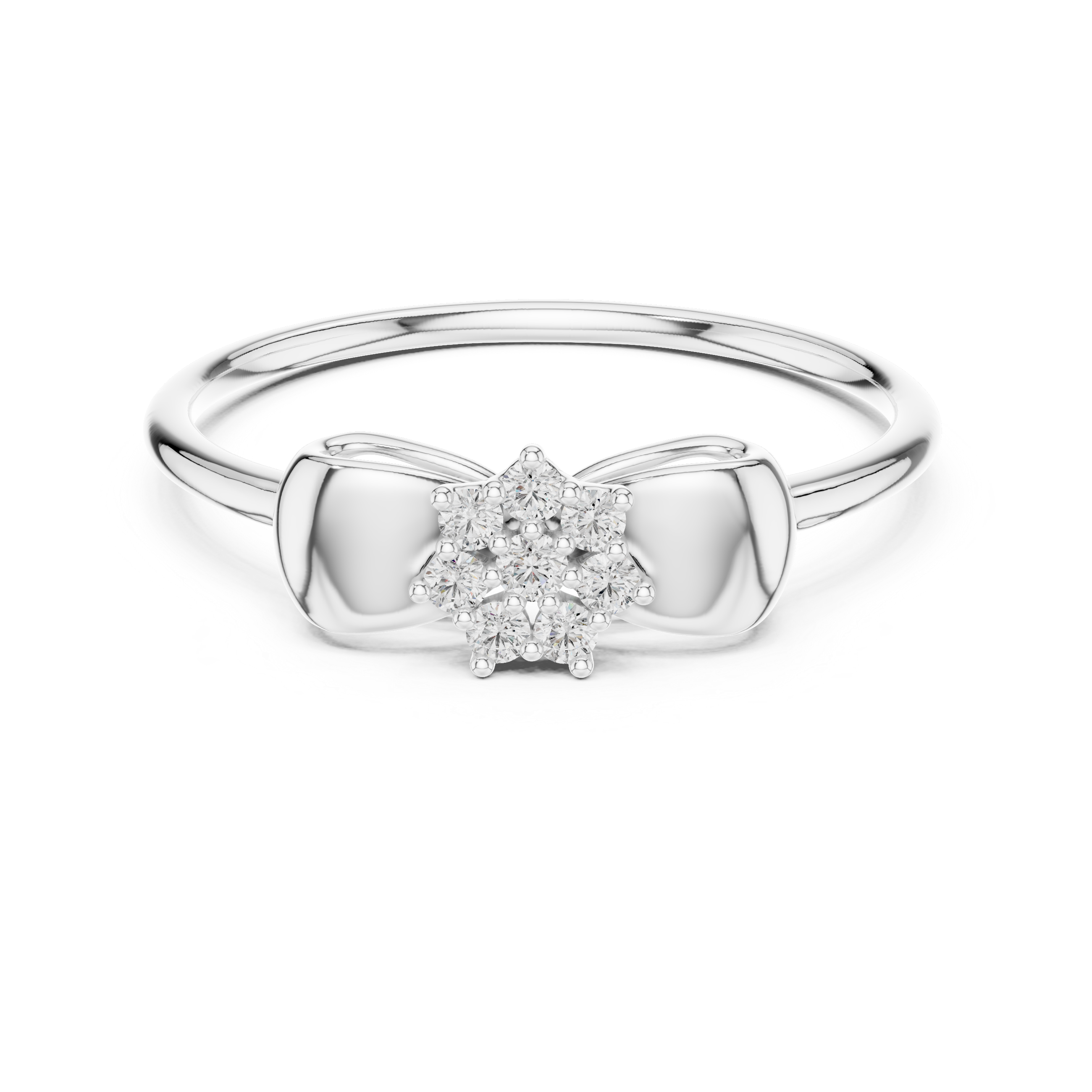 Diamond Bow Cluster Ring