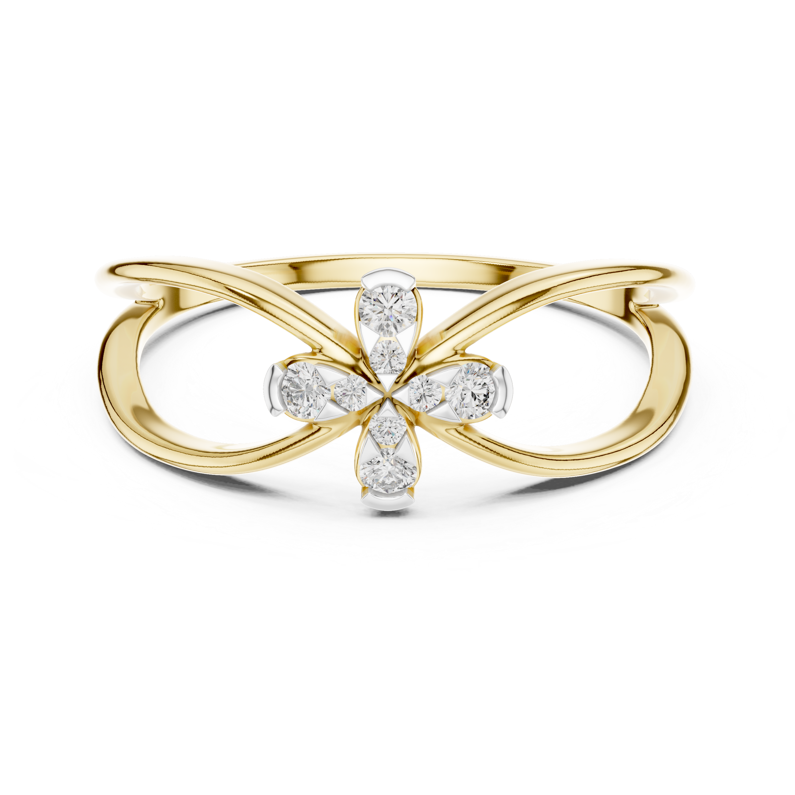 Infinity Loop Diamond Flower Ring