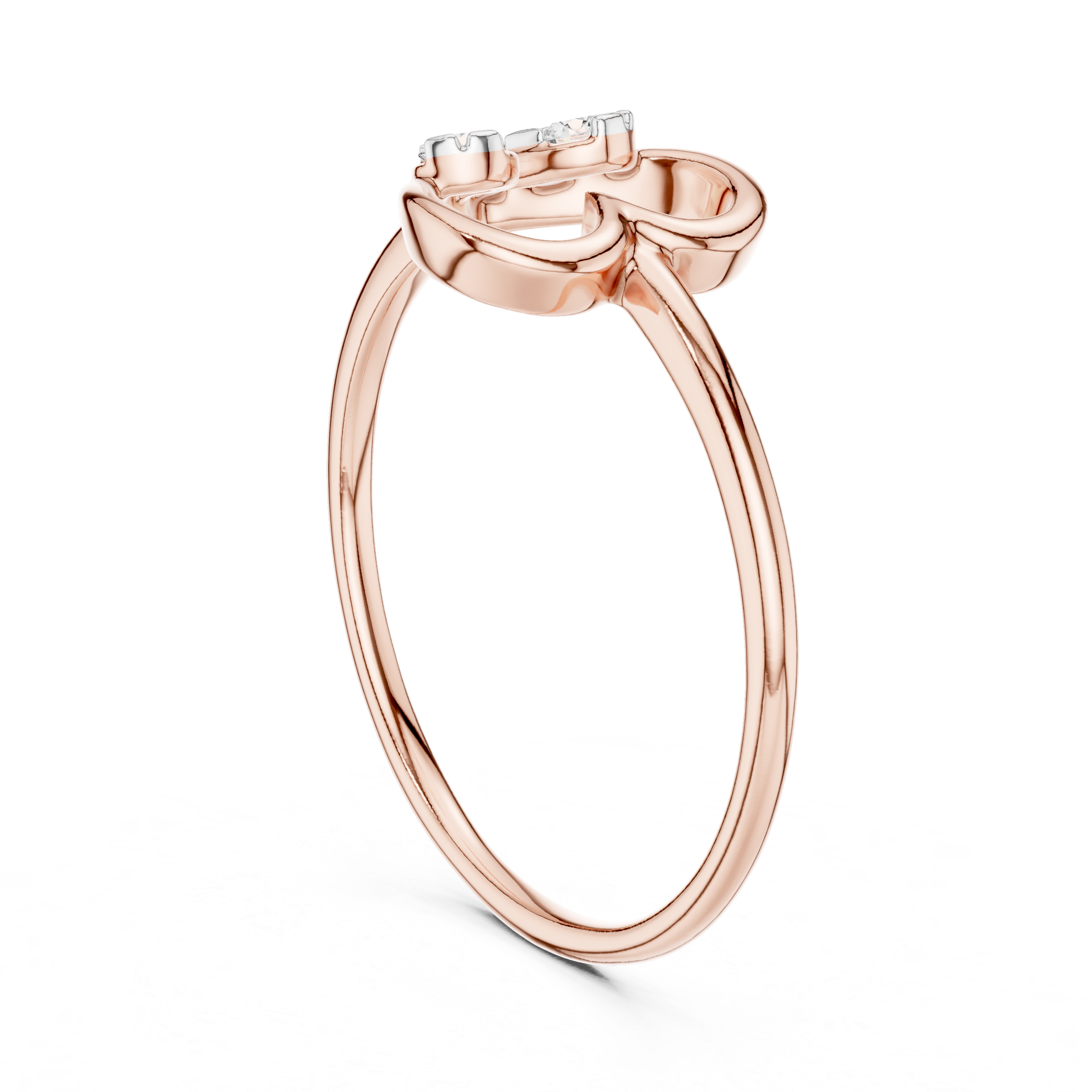 Minimal Heart Diamond Ring