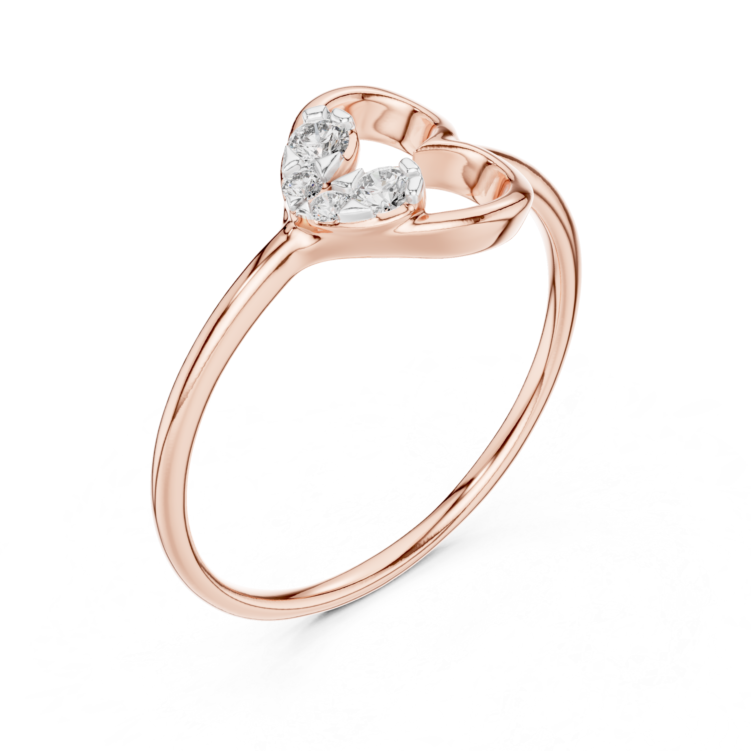 Minimal Heart Diamond Ring