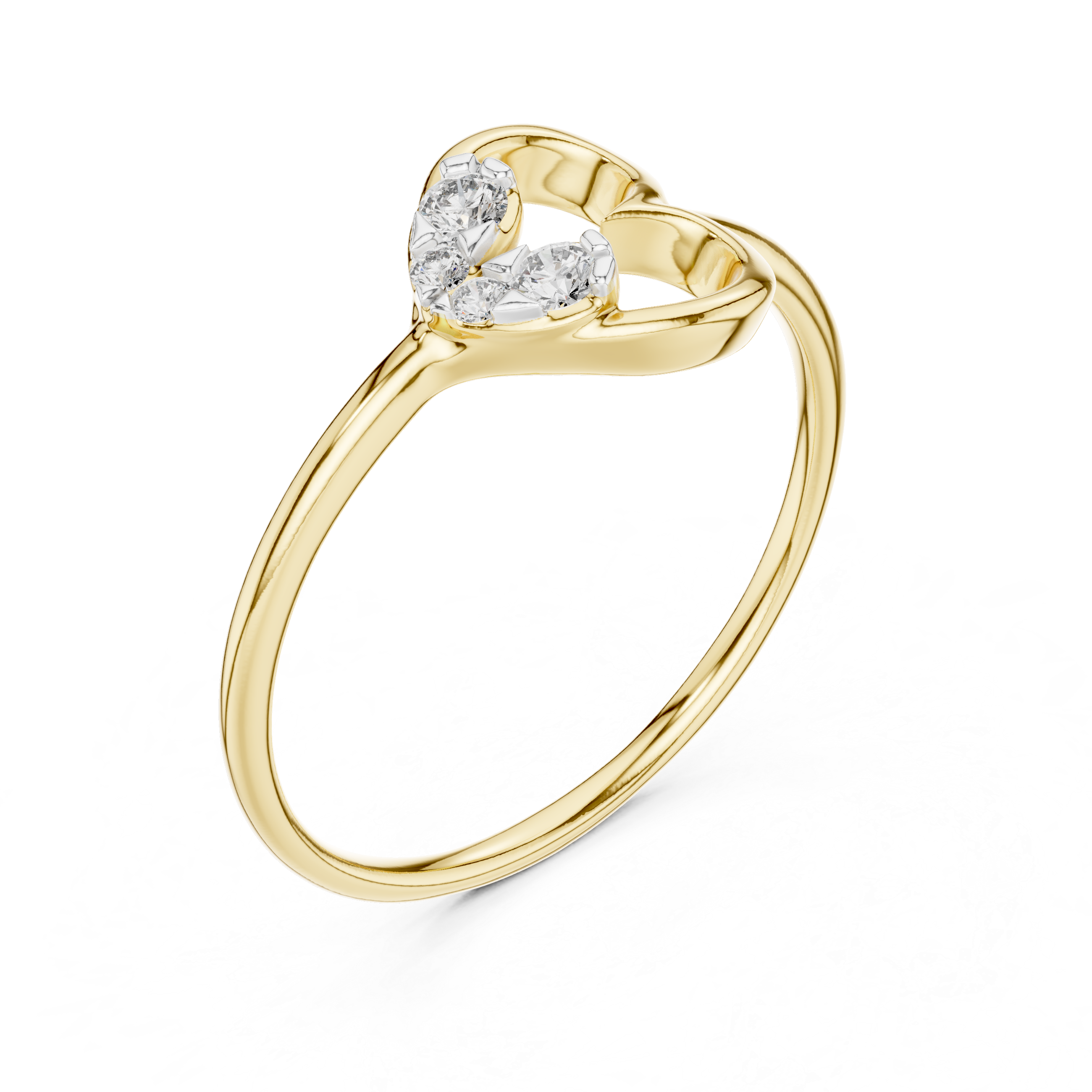 Minimal Heart Diamond Ring