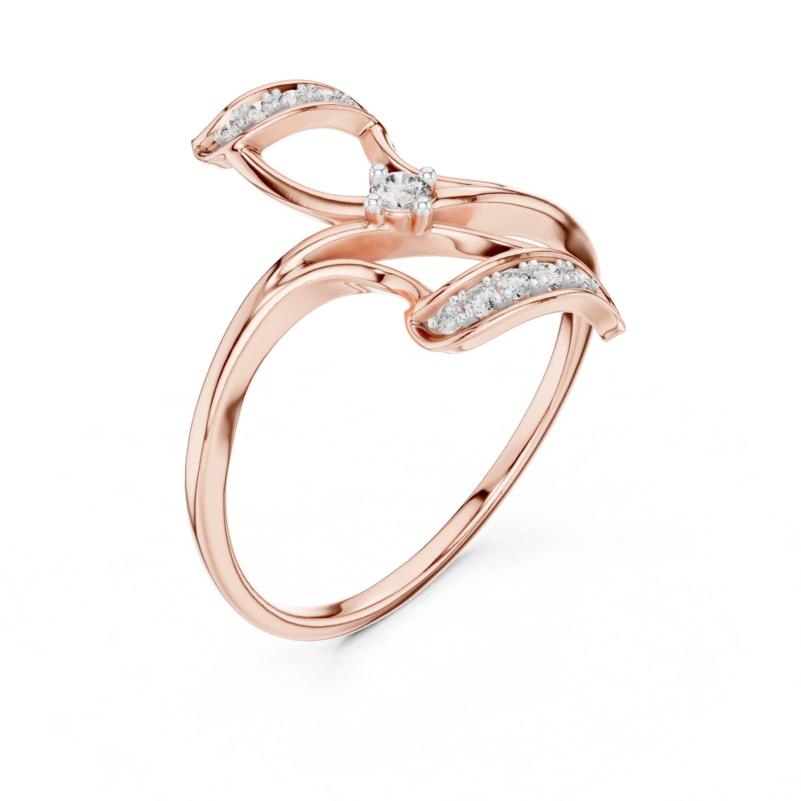 Floral Twist Diamond Statement Ring