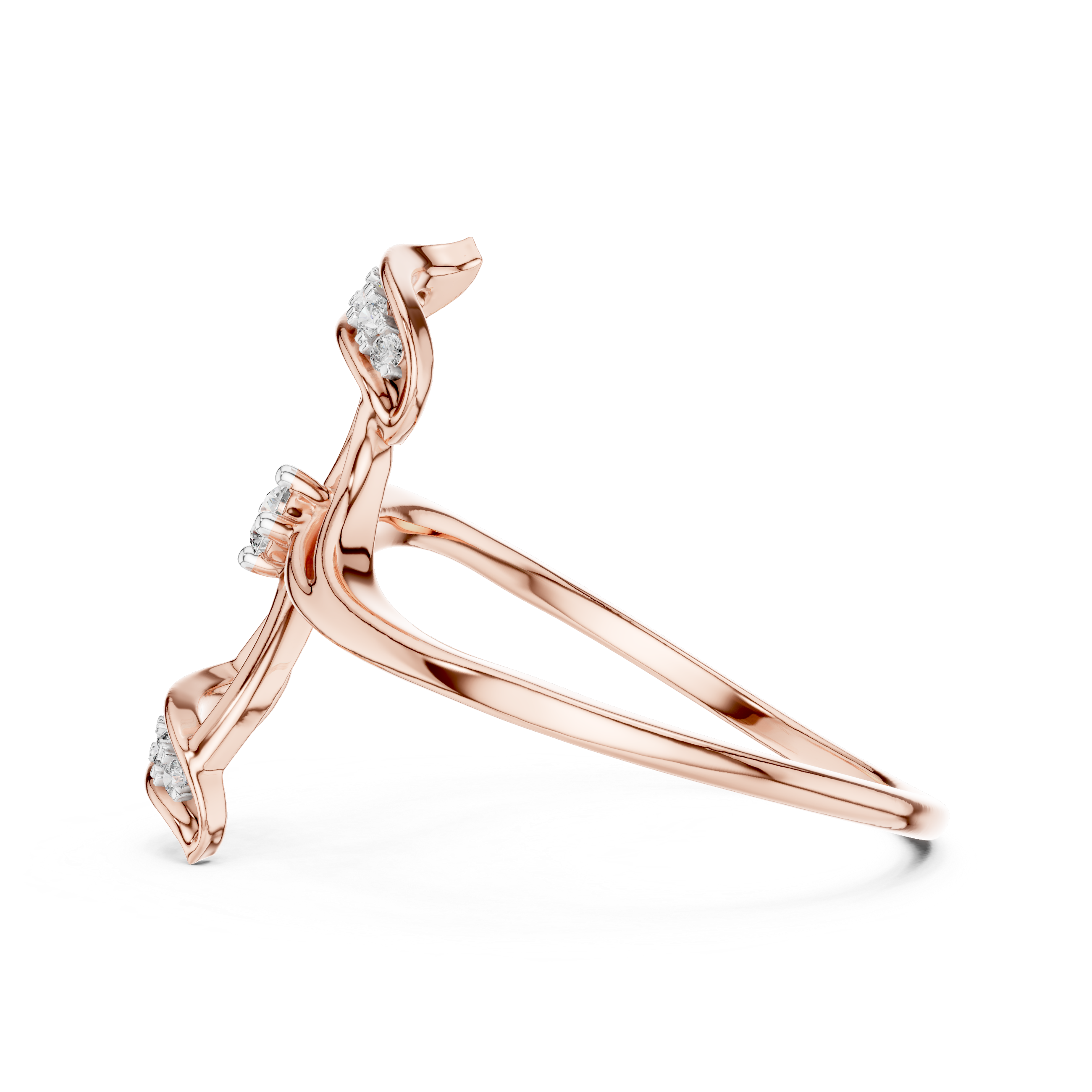 Floral Twist Diamond Statement Ring