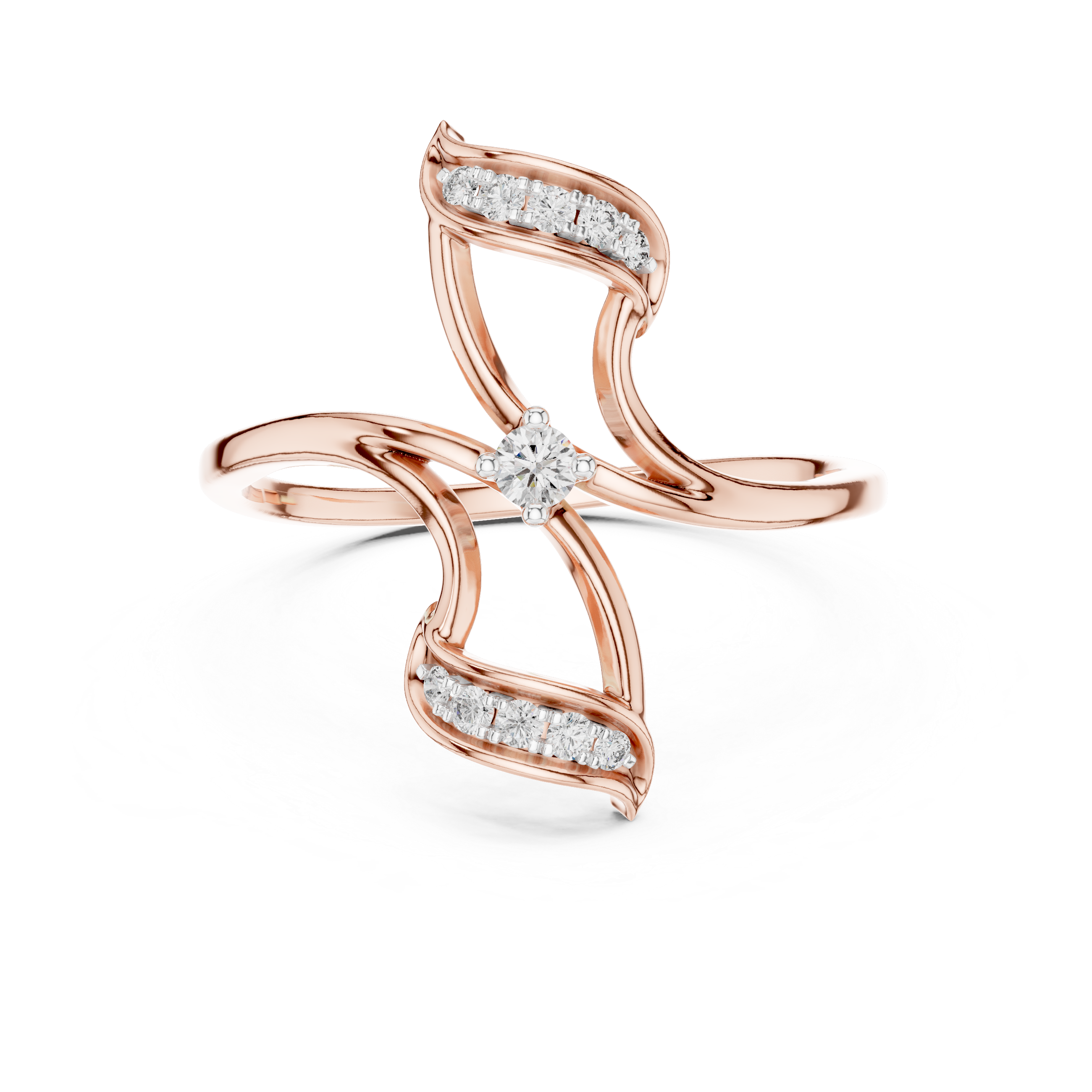 Floral Twist Diamond Statement Ring