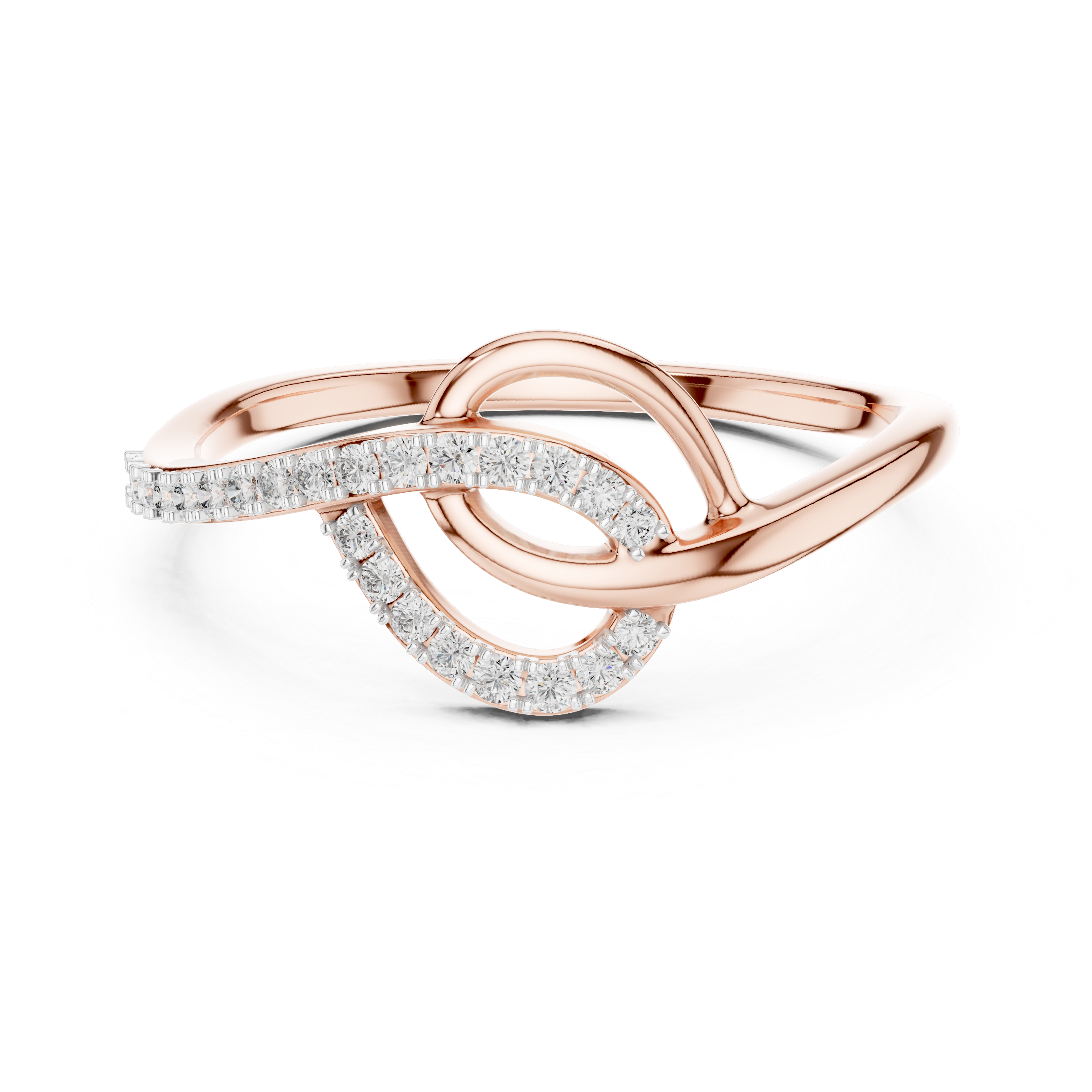 Infinity Curve Diamond Twist Ring