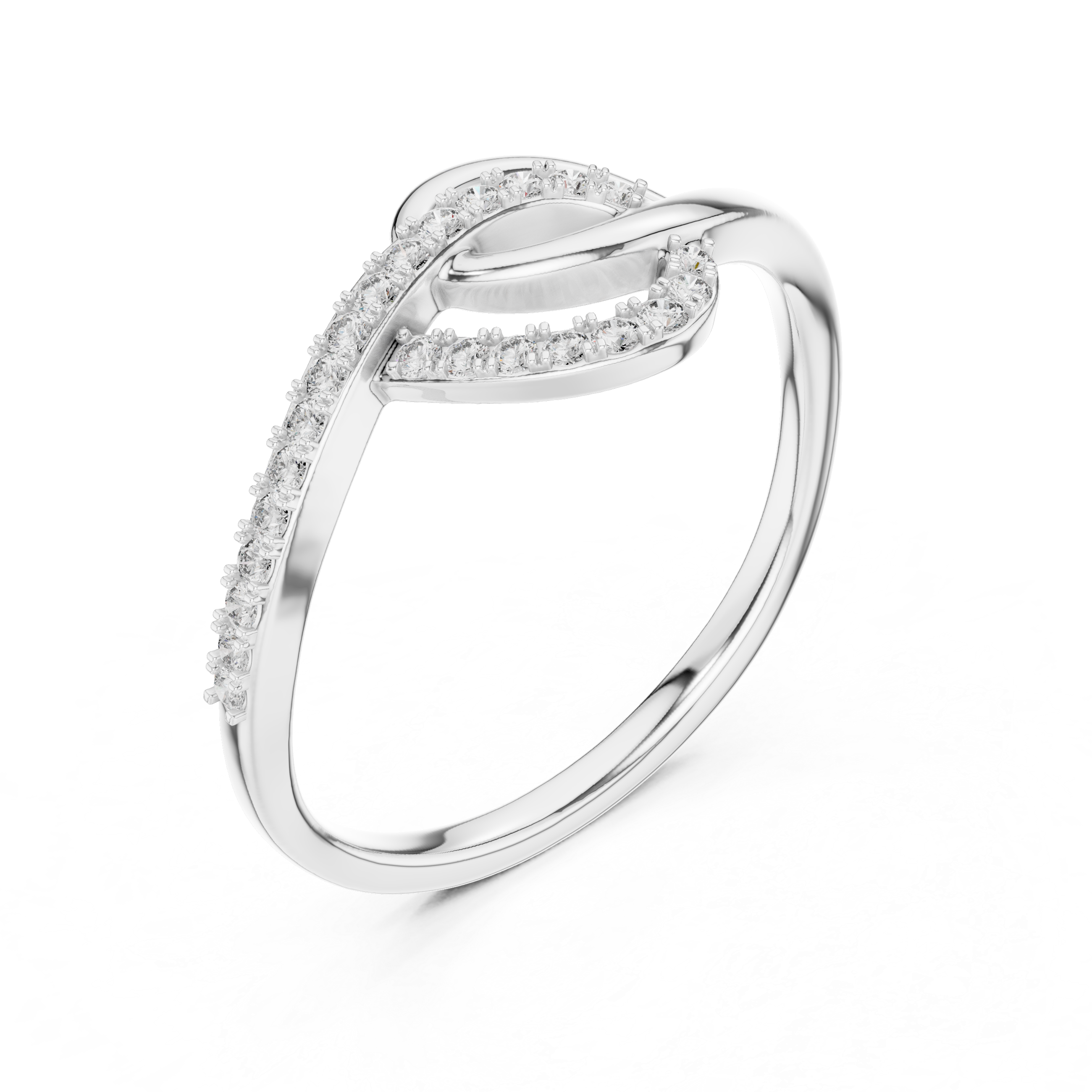 Infinity Curve Diamond Twist Ring
