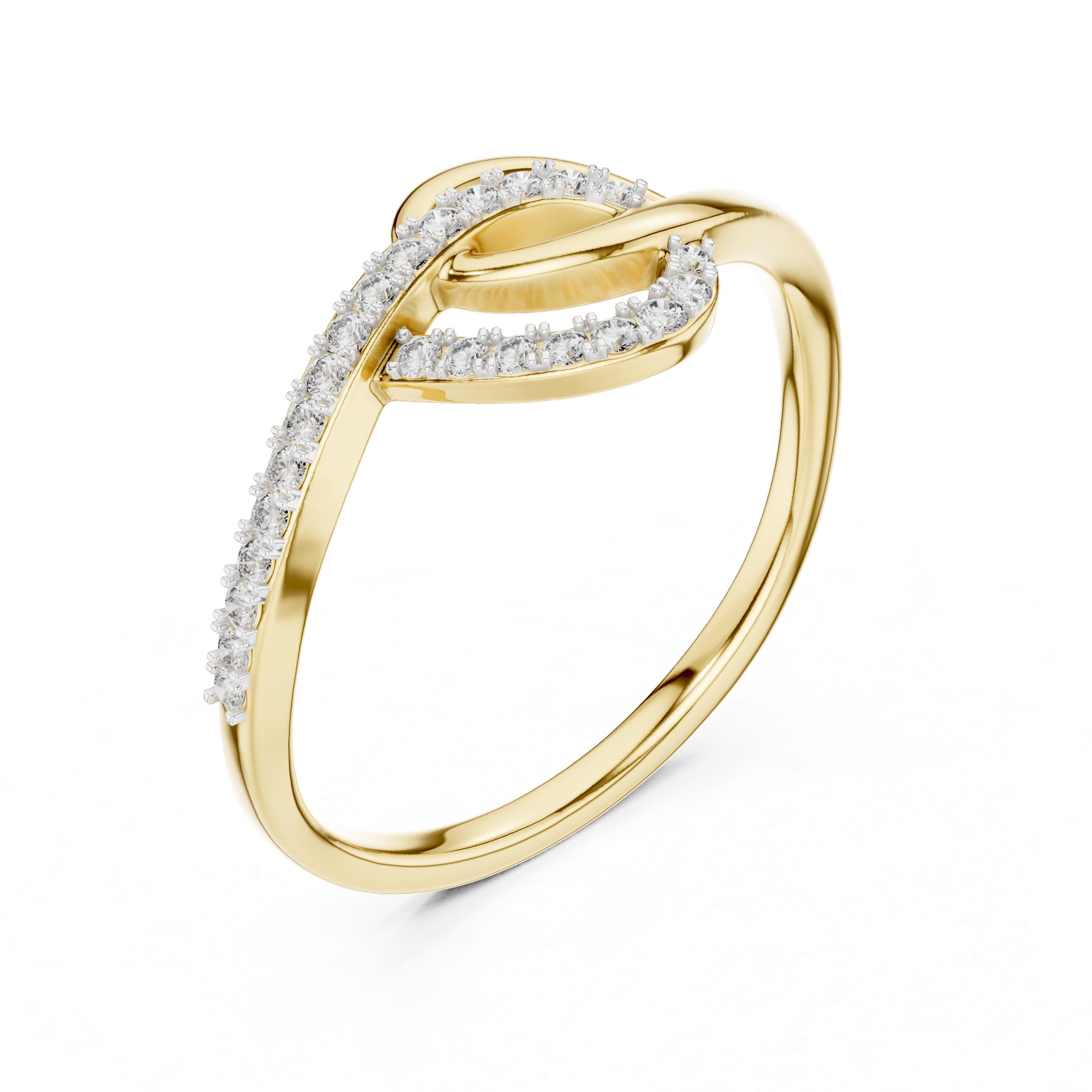 Infinity Curve Diamond Twist Ring