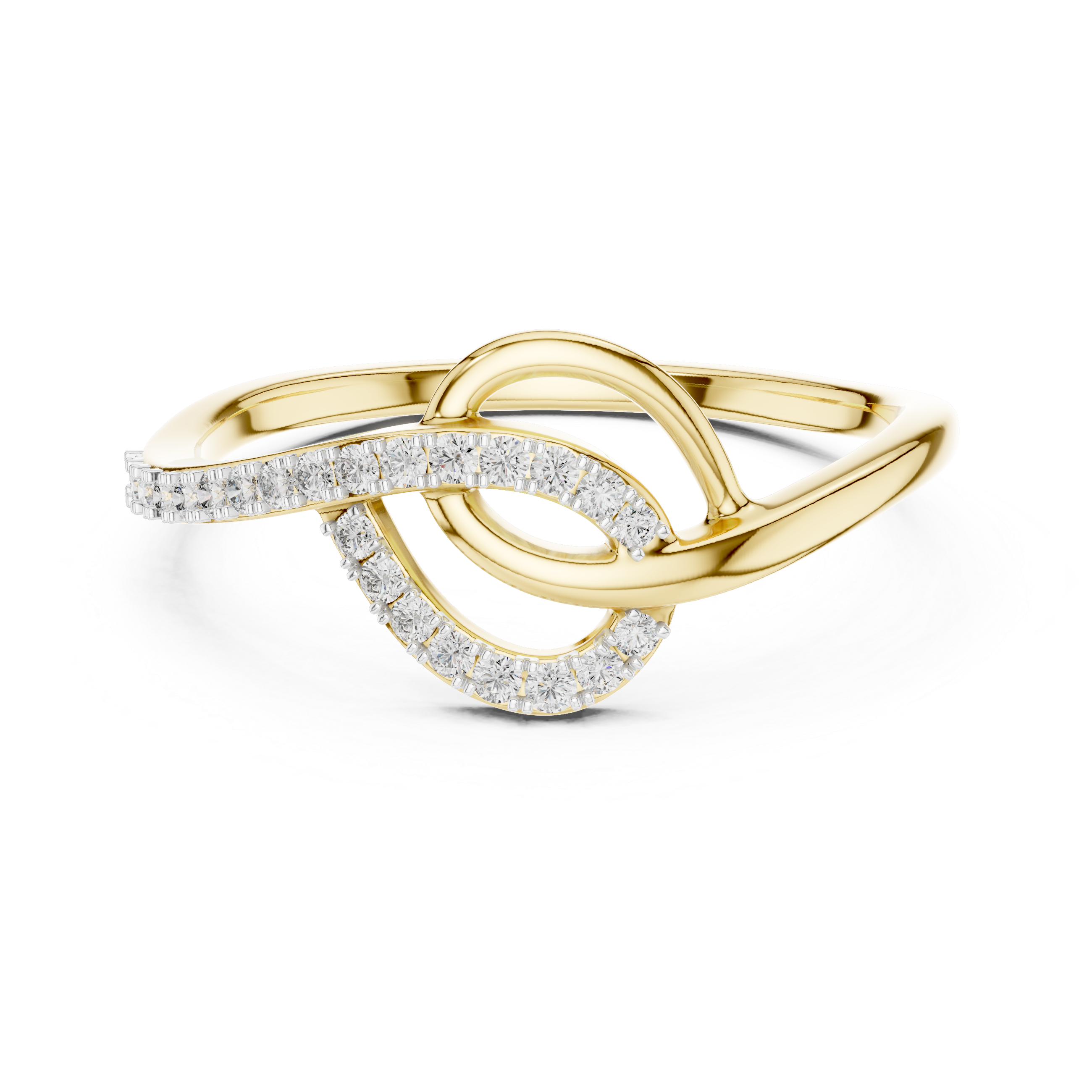 Infinity Curve Diamond Twist Ring