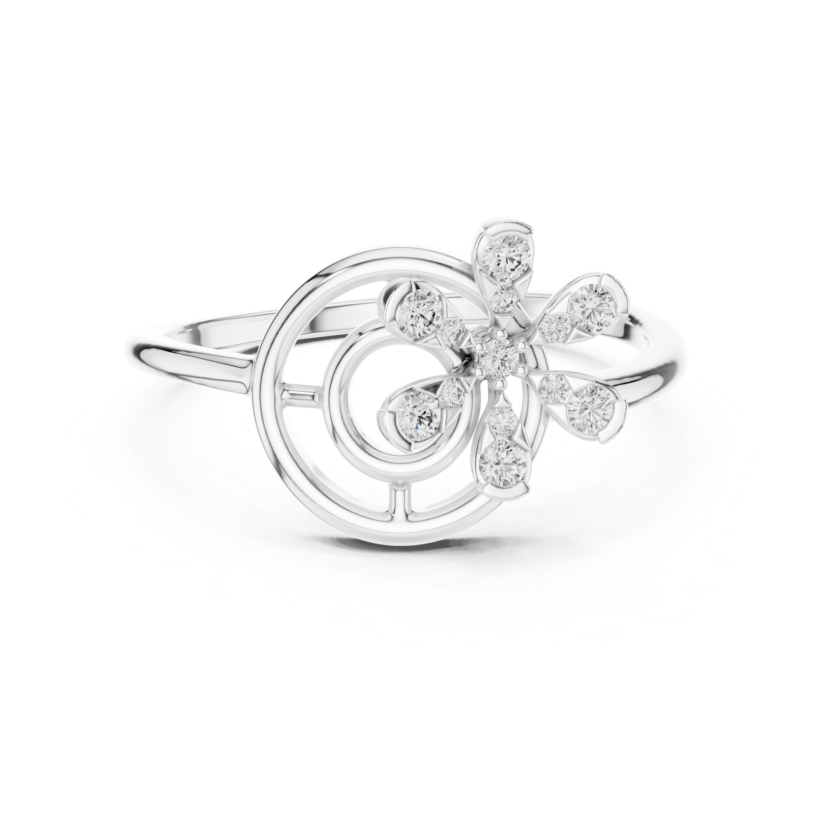 Spiral Floral Diamond Ring