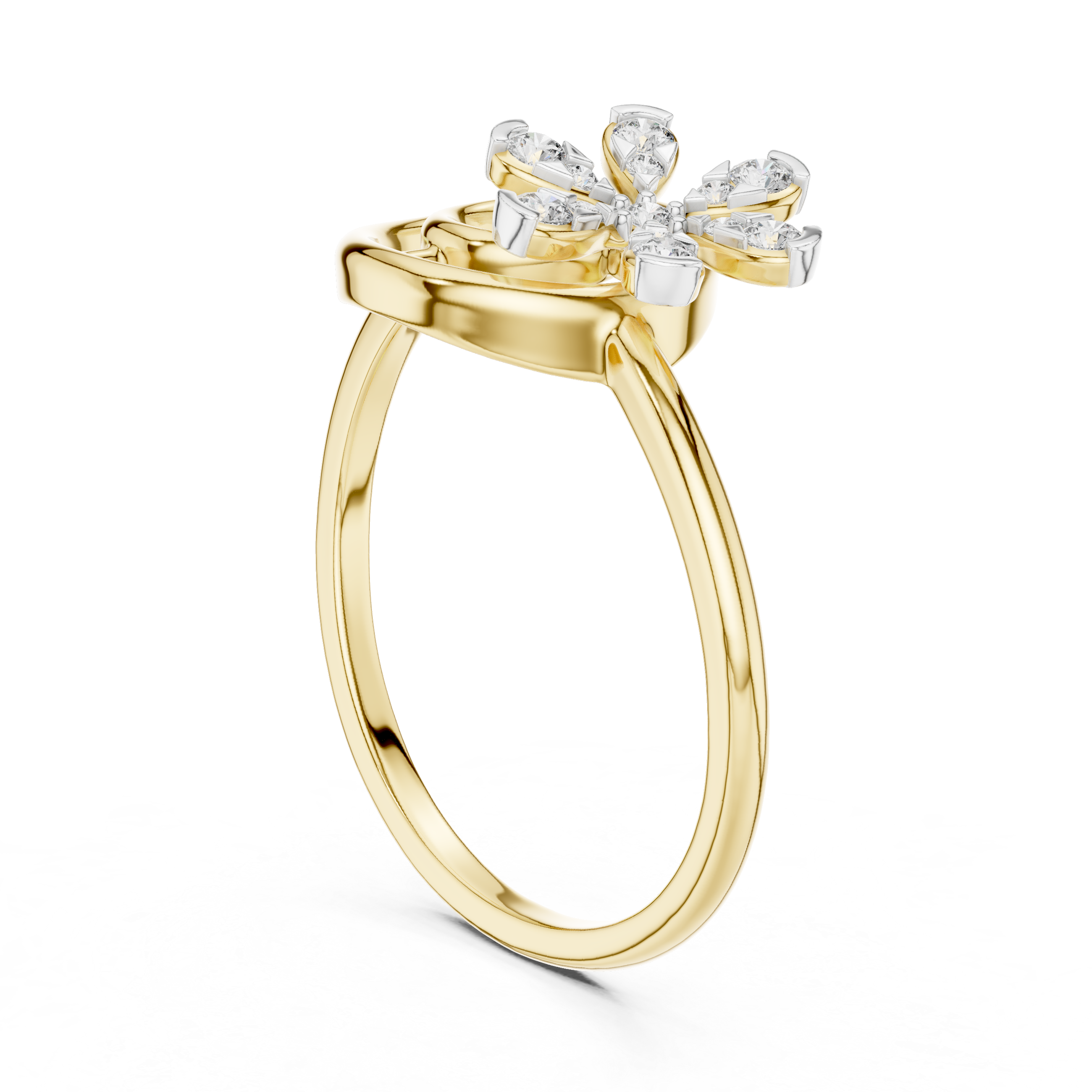 Spiral Floral Diamond Ring