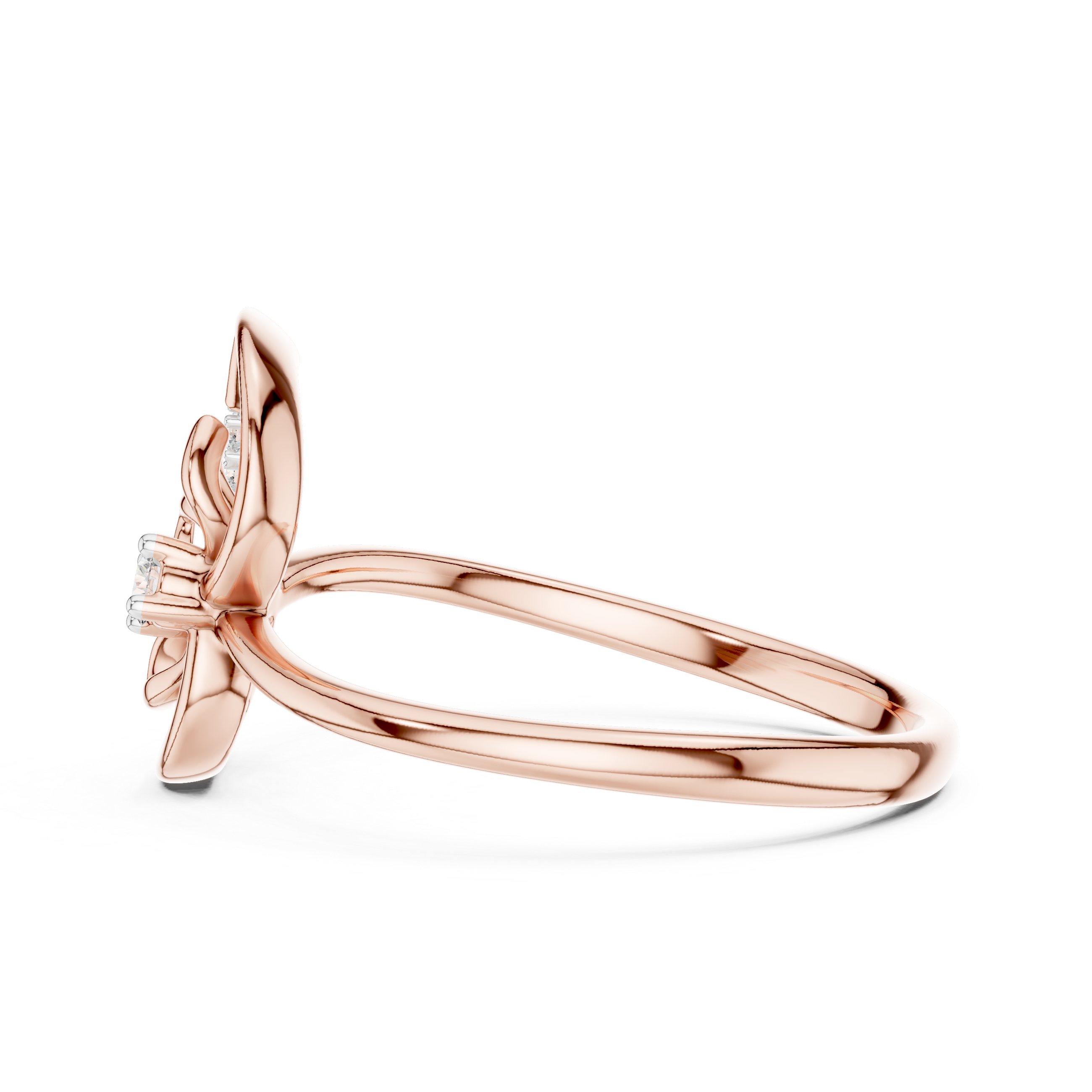 Diamond Floral Drop Ring
