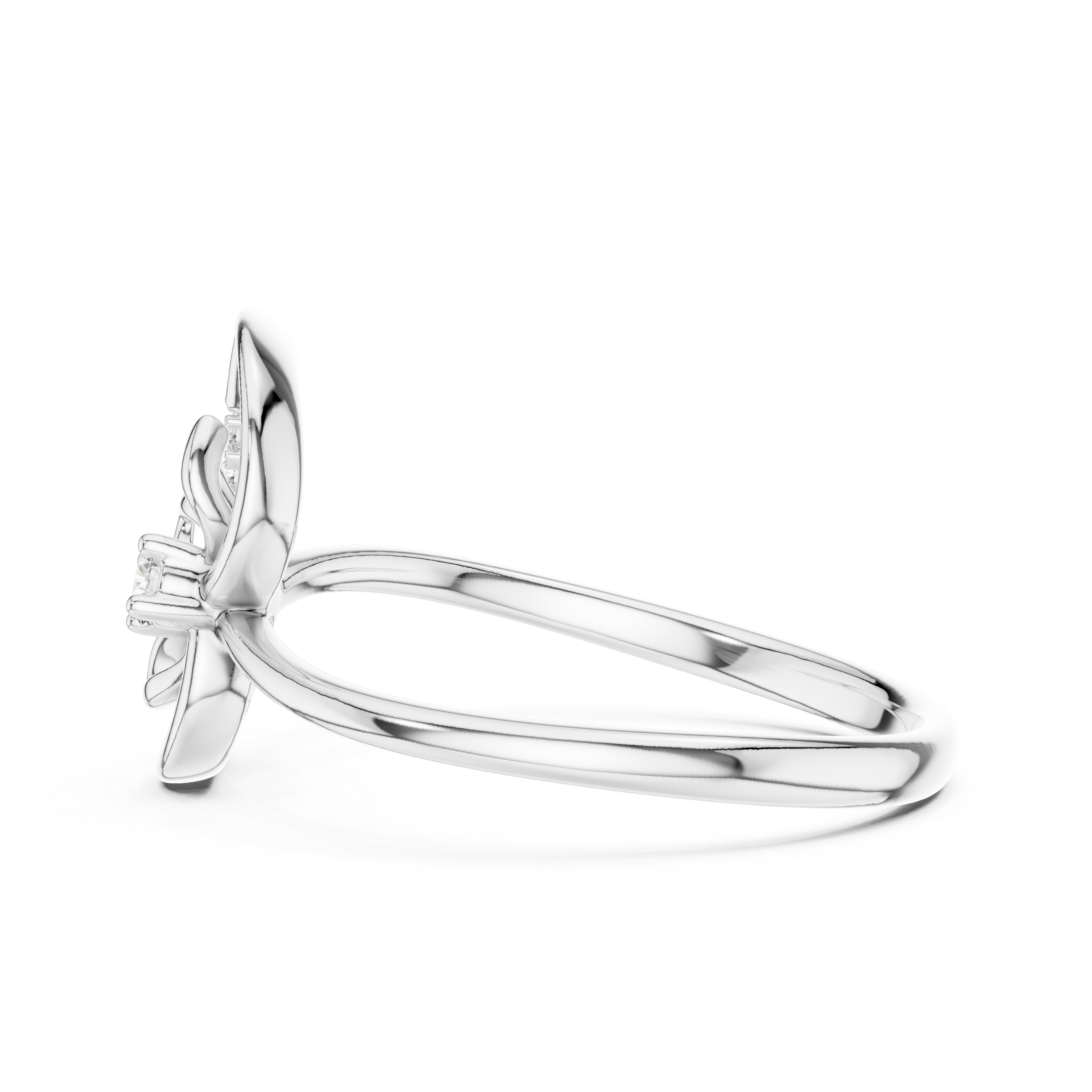Diamond Floral Drop Ring