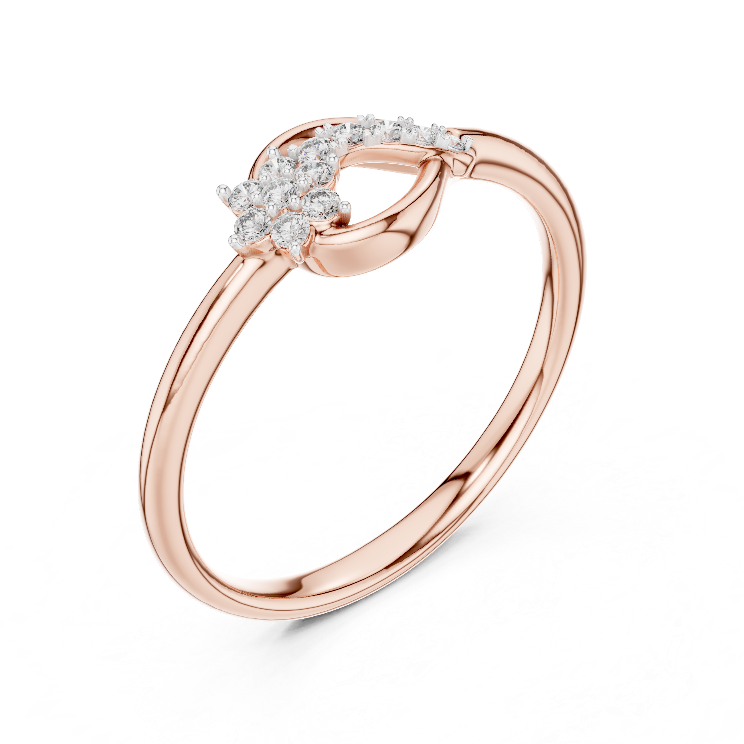 Diamond Infinity Flower Ring