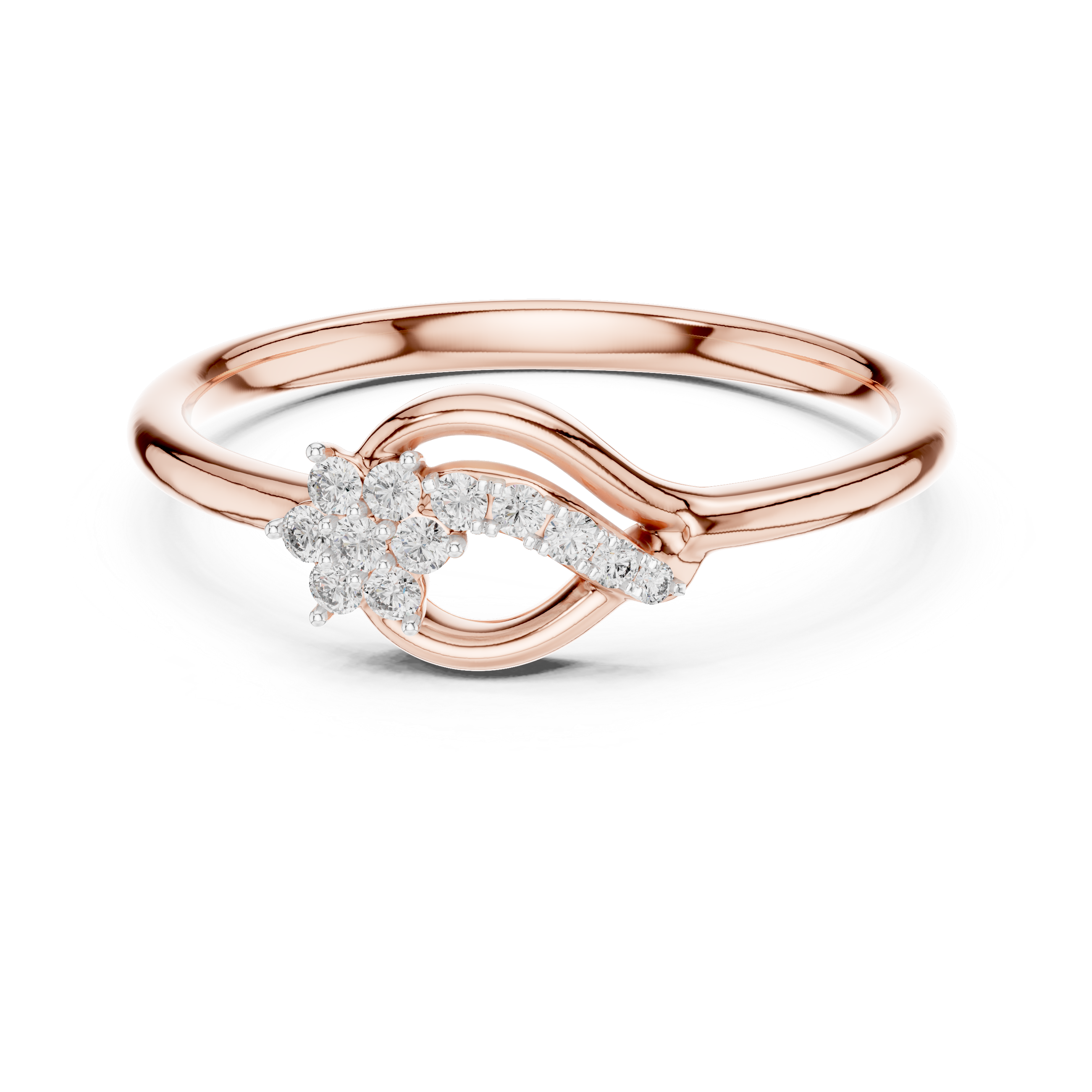 Diamond Infinity Flower Ring
