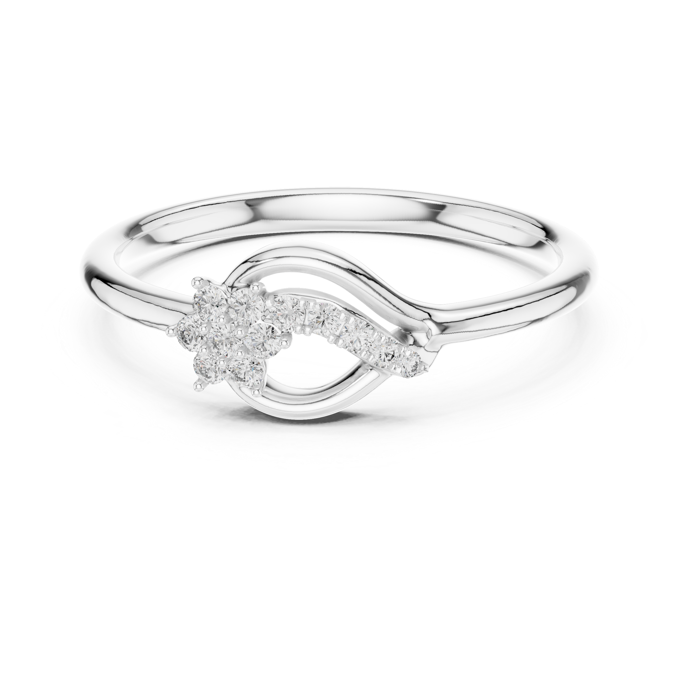 Diamond Infinity Flower Ring