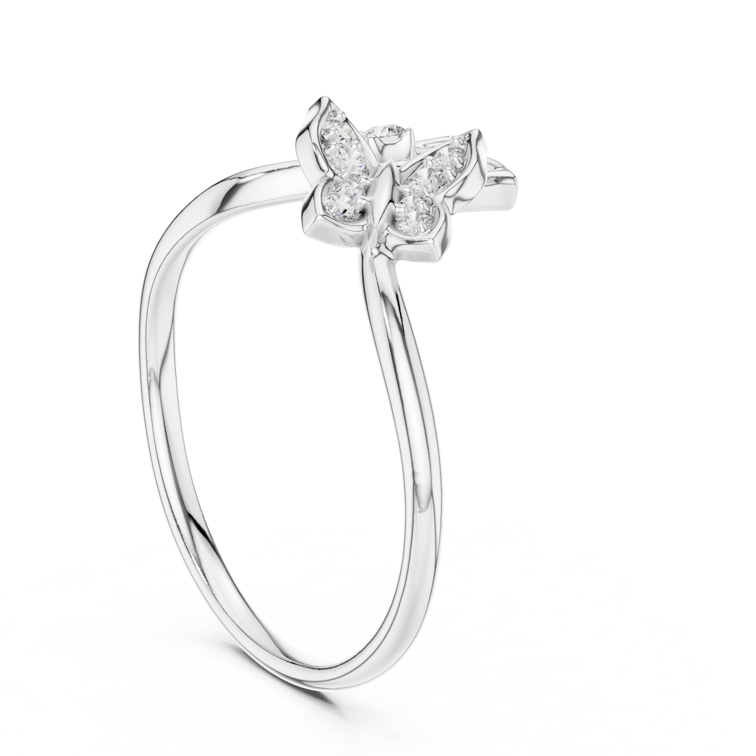 Diamond Butterfly Duo Ring