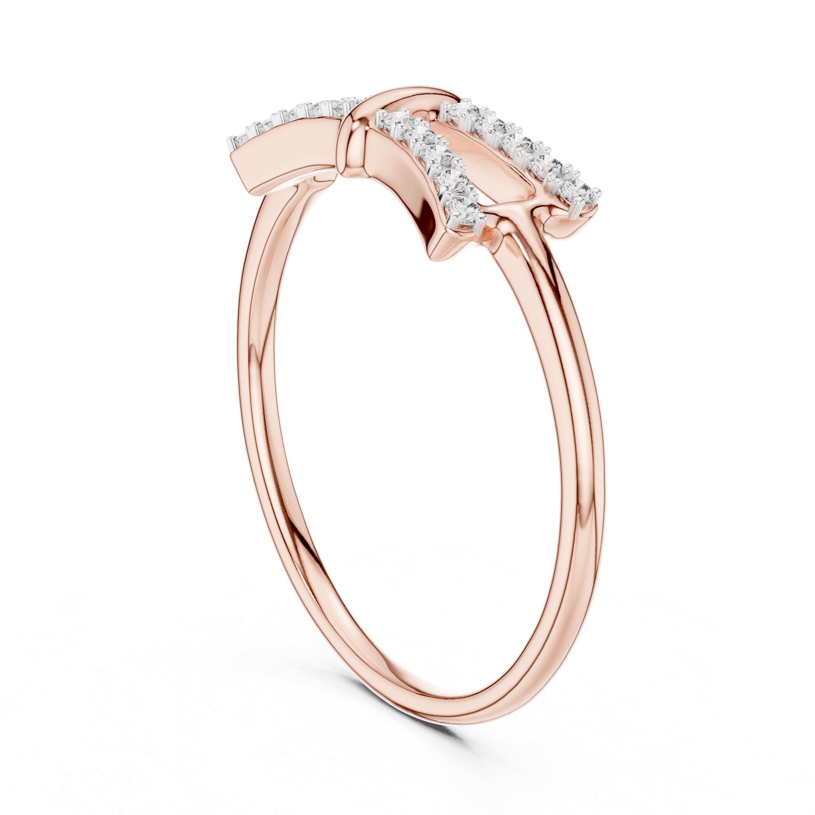Double Row Diamond Bridge Ring