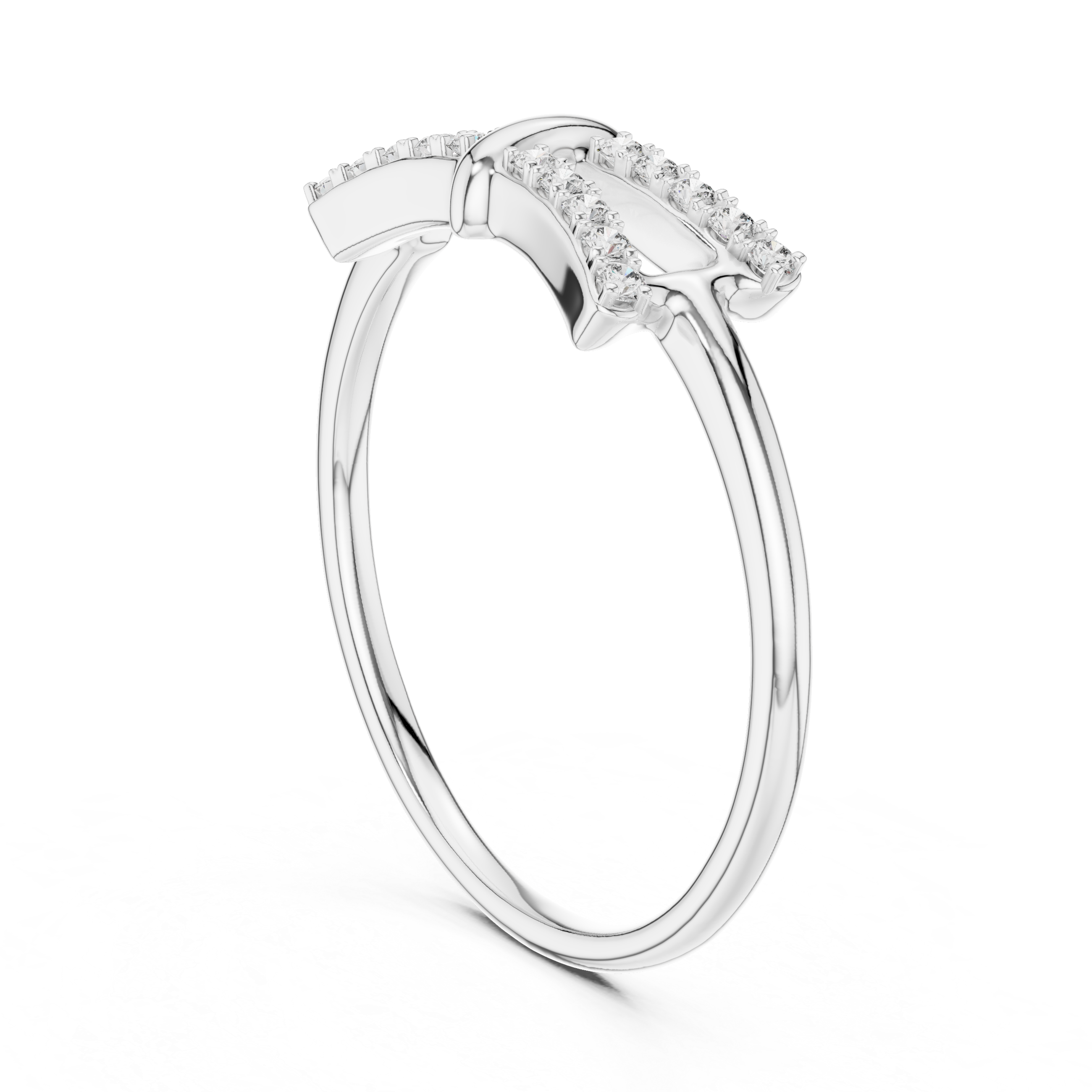 Double Row Diamond Bridge Ring