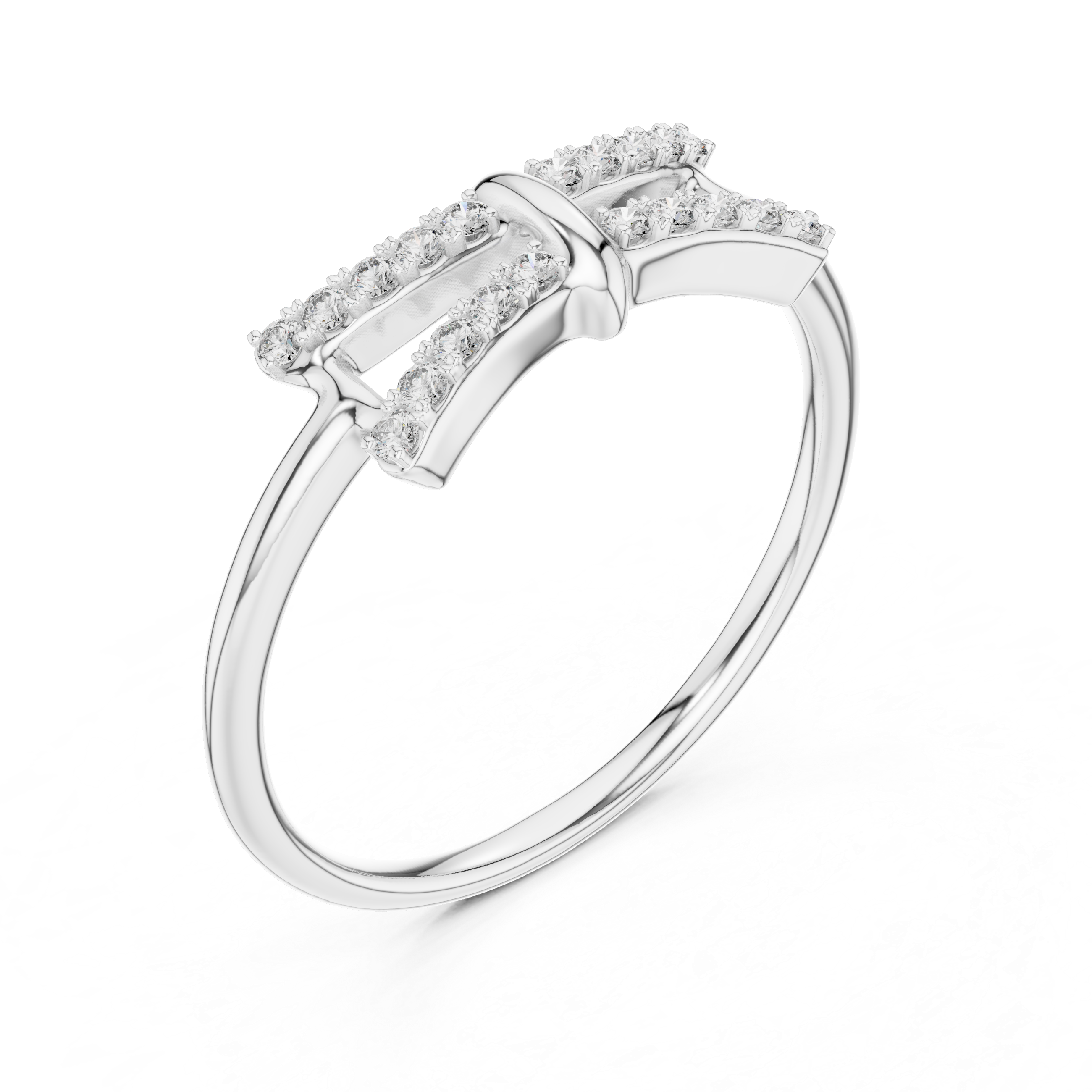 Double Row Diamond Bridge Ring