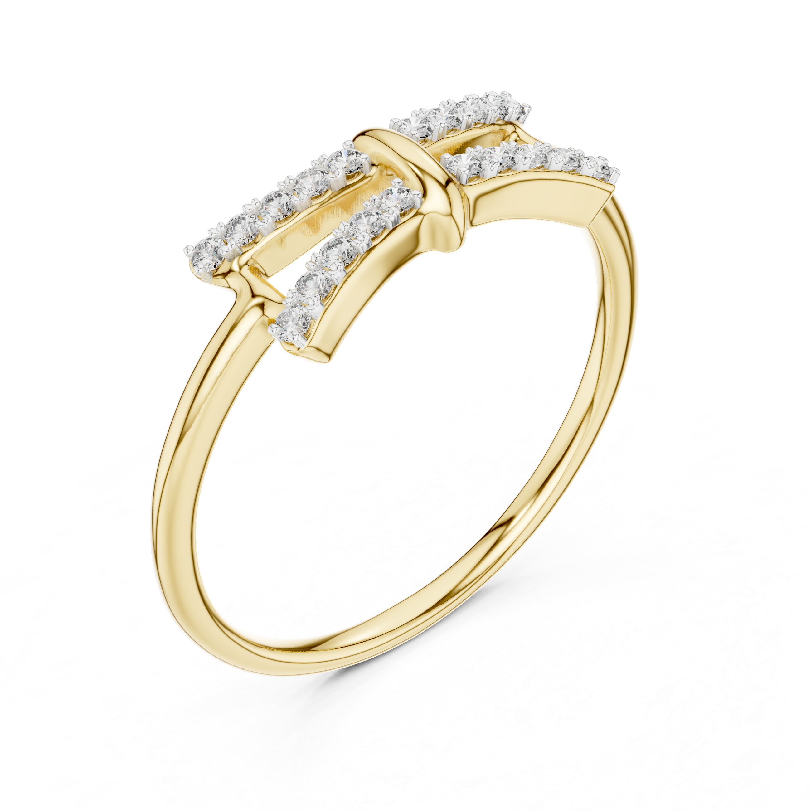 Double Row Diamond Bridge Ring