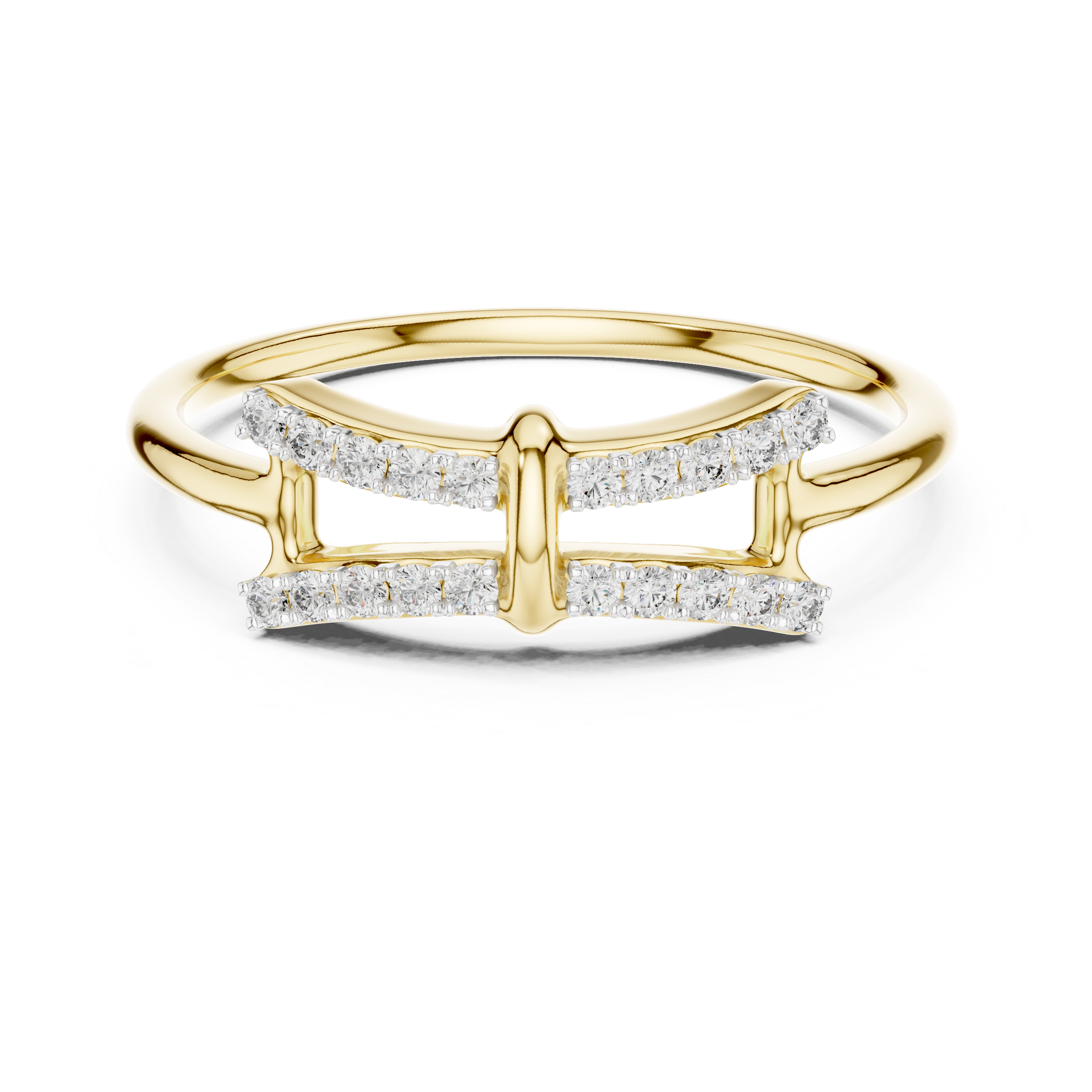Double Row Diamond Bridge Ring