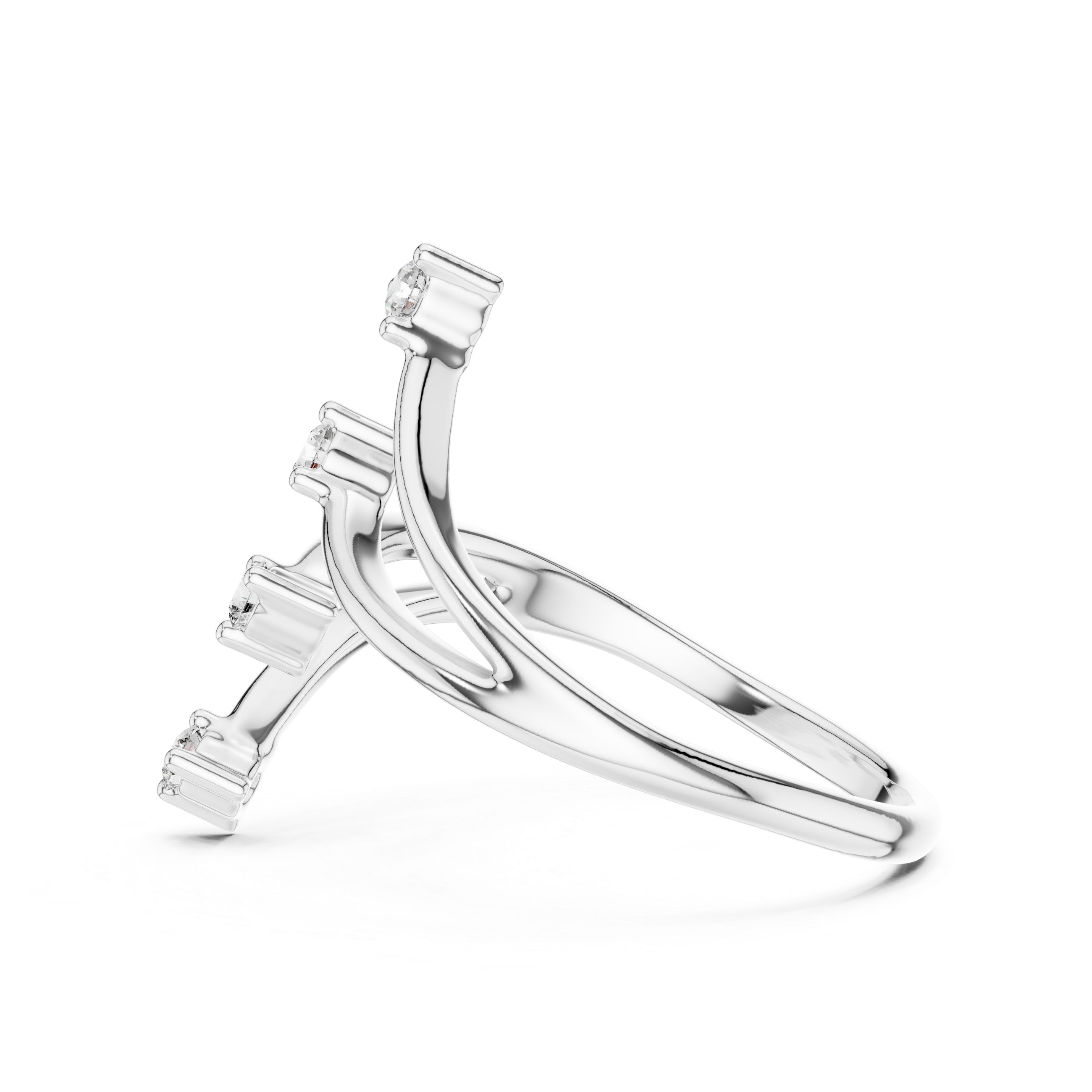 Open Wave Multi-Stone Diamond Ring