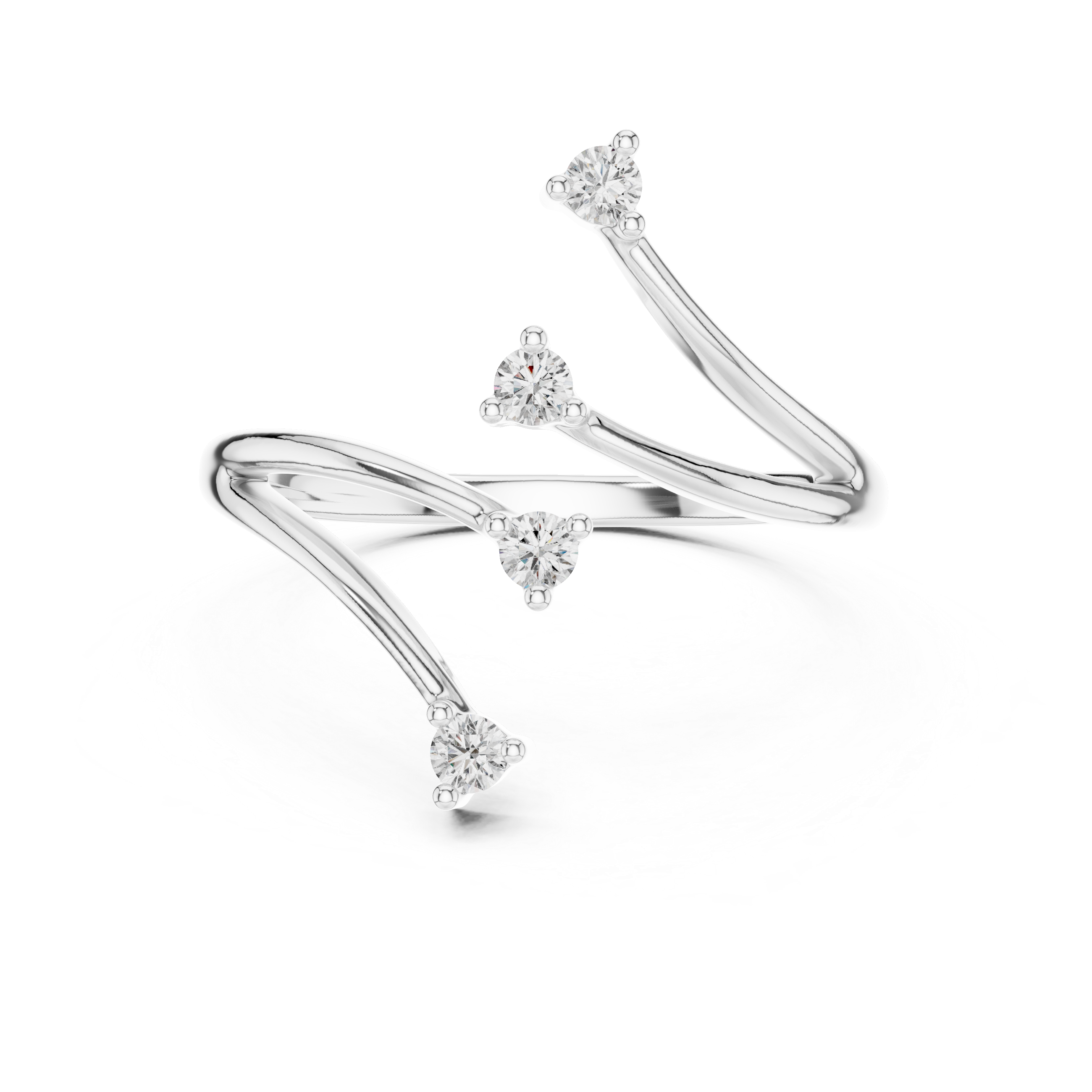 Open Wave Multi-Stone Diamond Ring