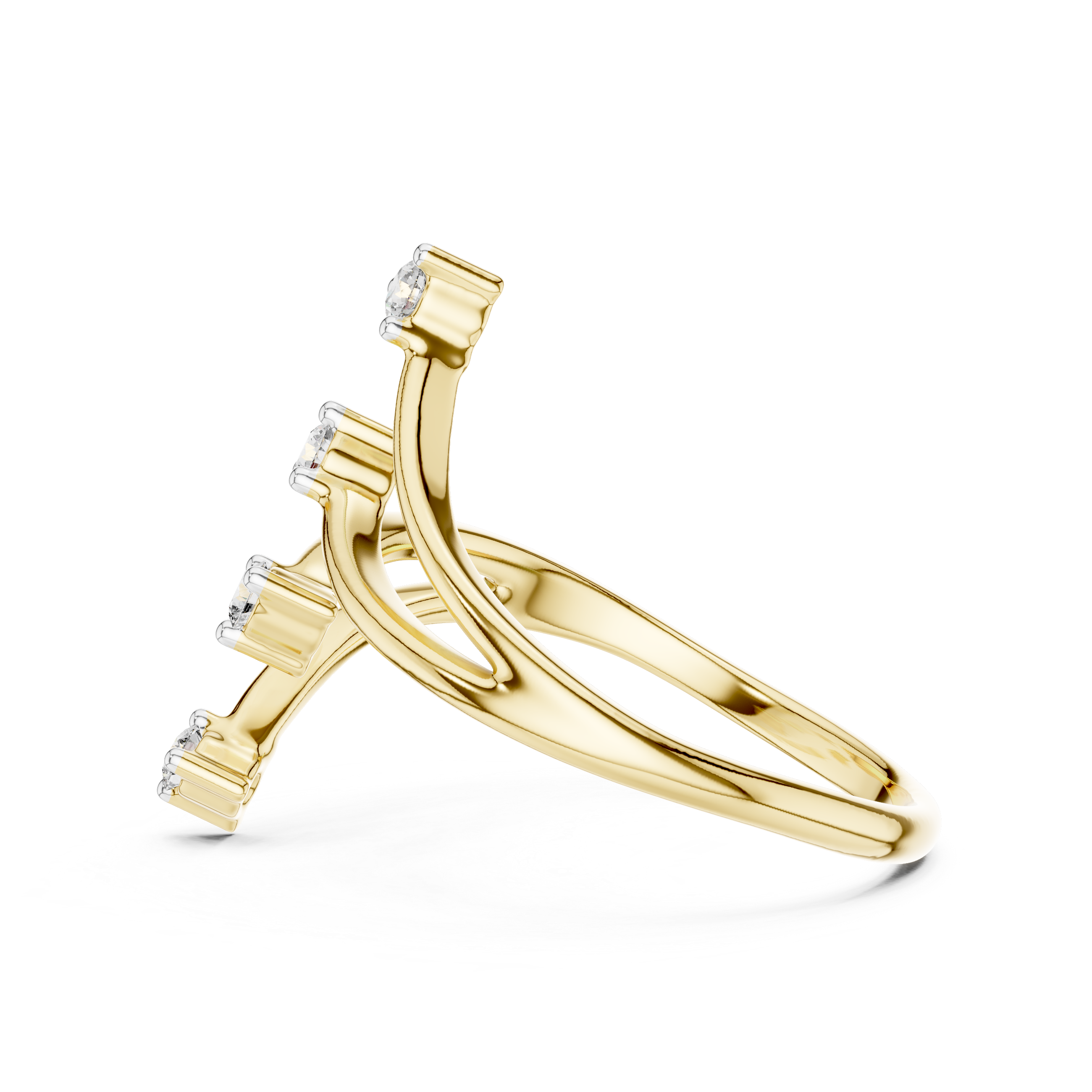 Open Wave Multi-Stone Diamond Ring