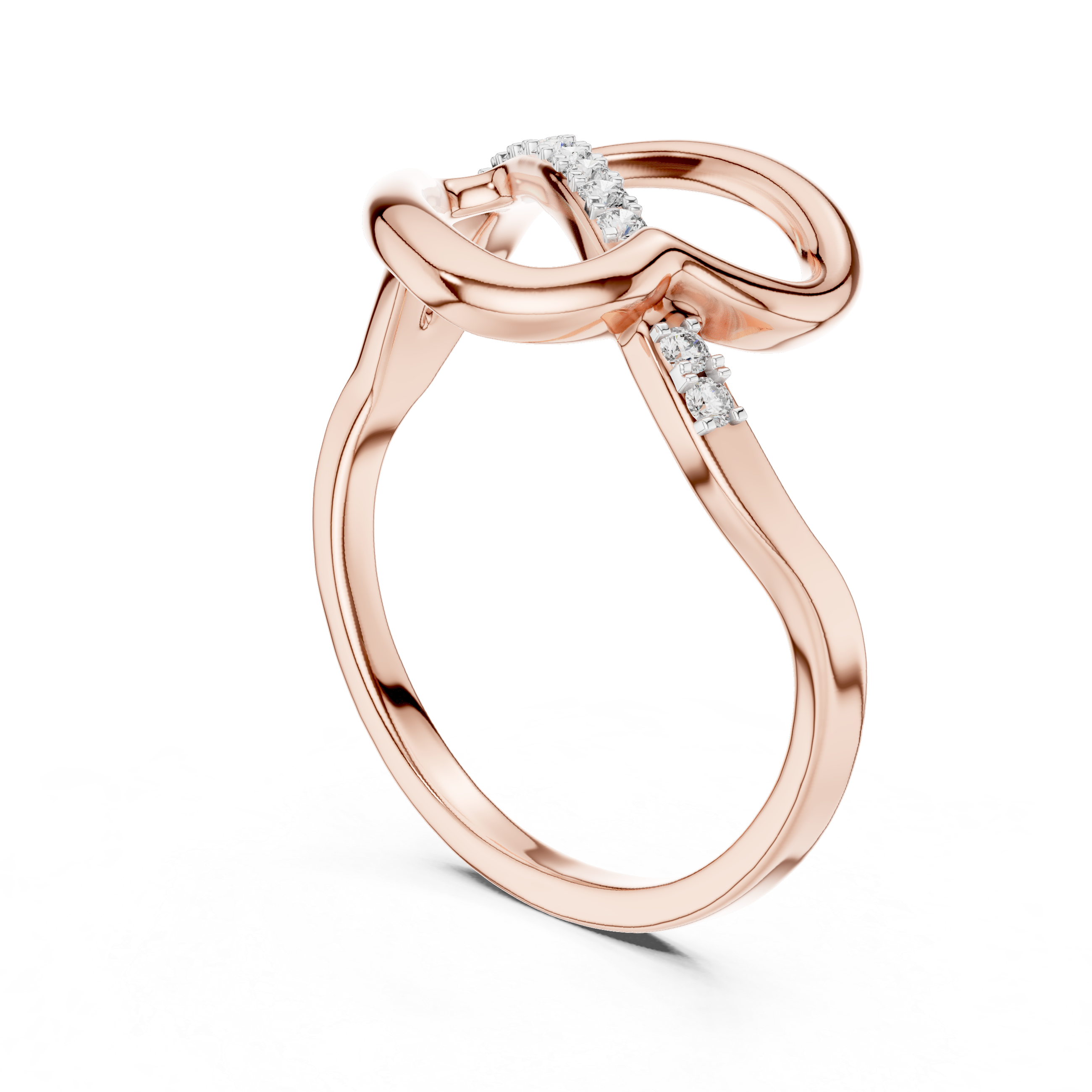 Infinity Twist Pavé Diamond Ring