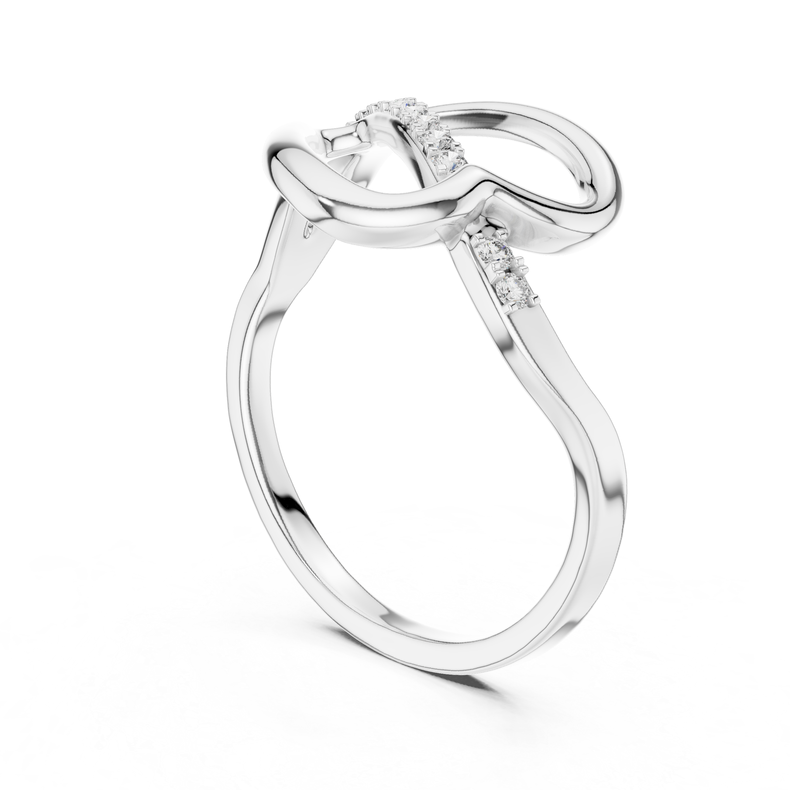 Infinity Twist Pavé Diamond Ring